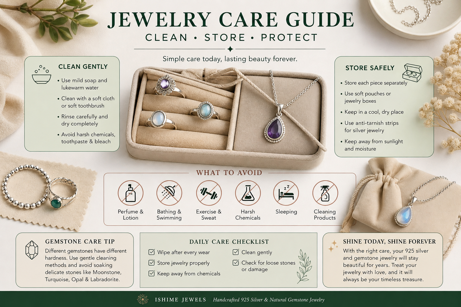 Jewelry Care & Maintenance: How to Clean, Store & Protect Your Jewelry | Ishime Jewels