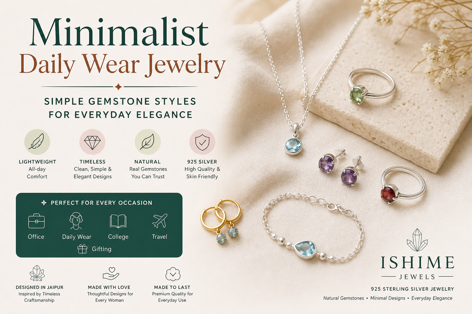 Minimalist Daily Wear Jewelry: Simple Gemstone Styles for Everyday Elegance
