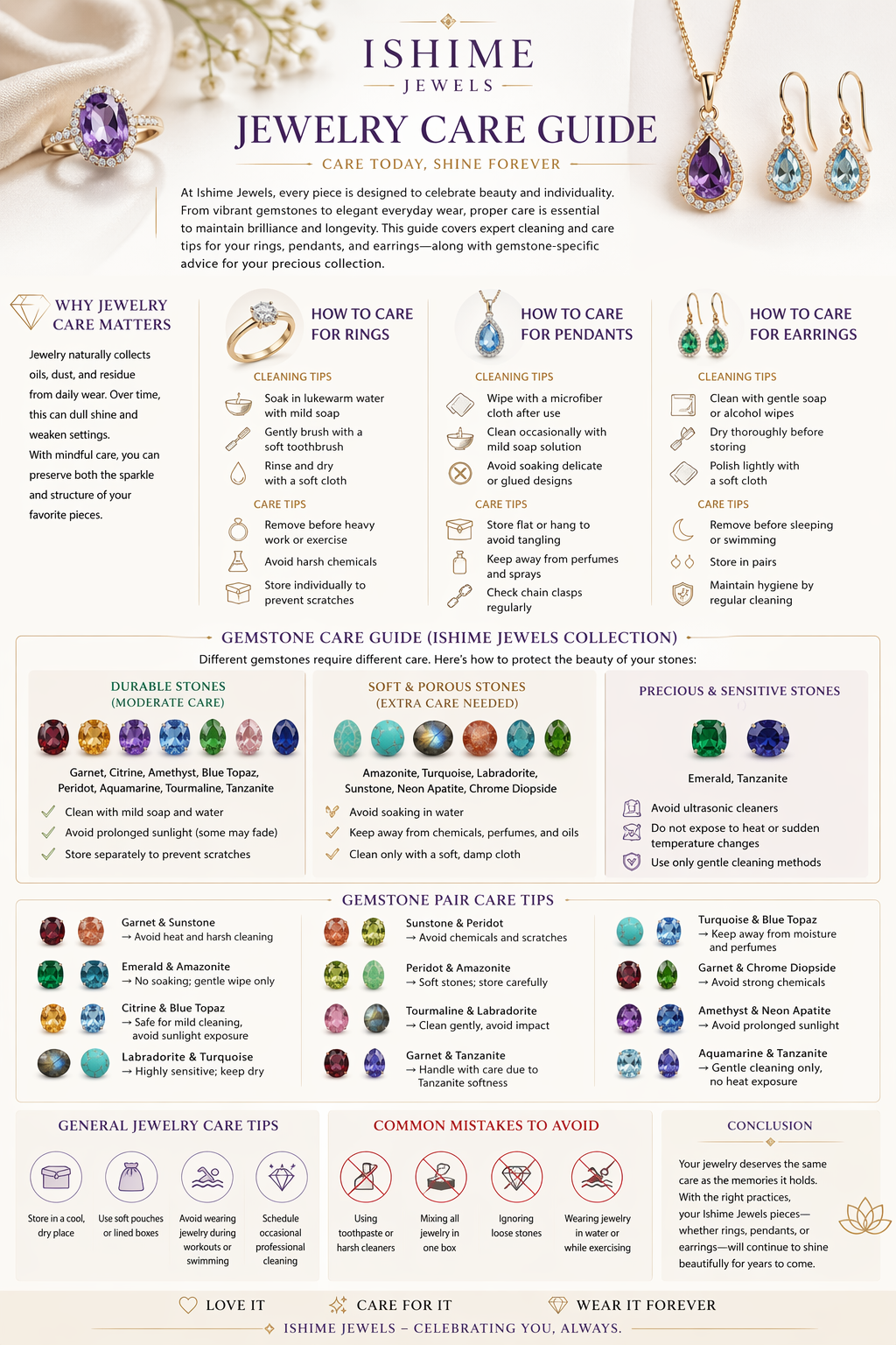 Comprehensive Jewelry Care & Cleaning Guide: Rings, Pendants & Earrings | Ishime Jewels