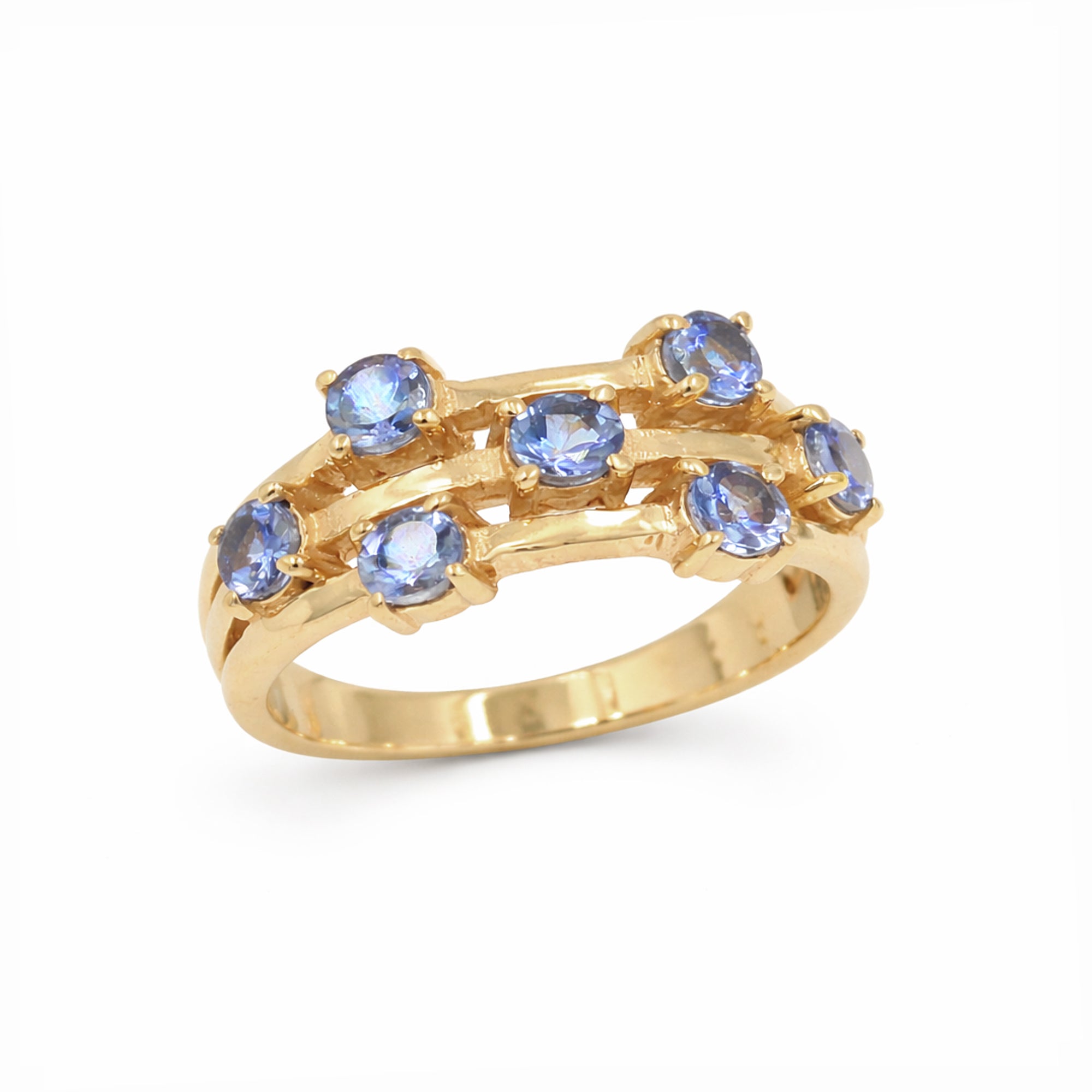 Blue Seven Star Universe 3 Layer Brand Tanzanite Ring