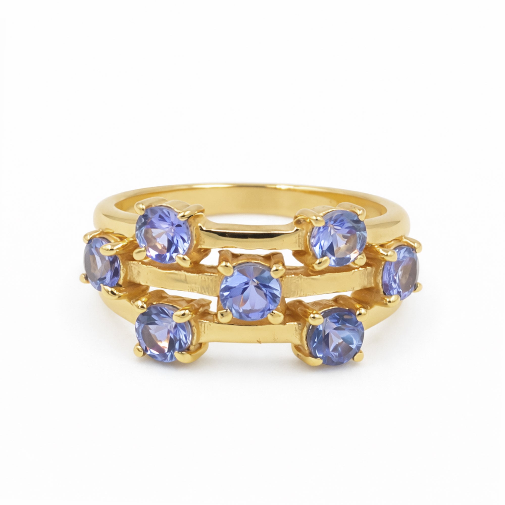 Blue Seven Star Universe 3 Layer Brand Tanzanite Ring