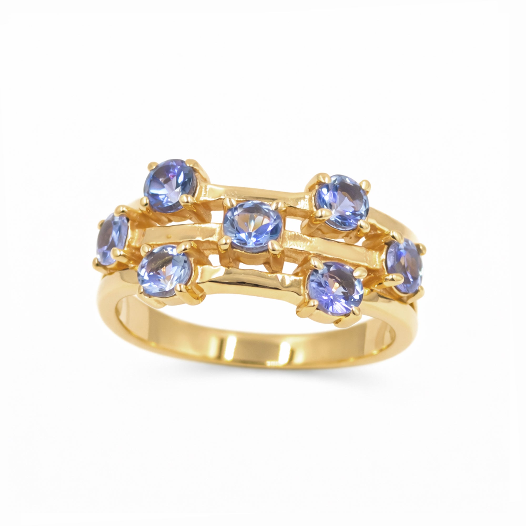 Blue Seven Star Universe 3 Layer Brand Tanzanite Ring