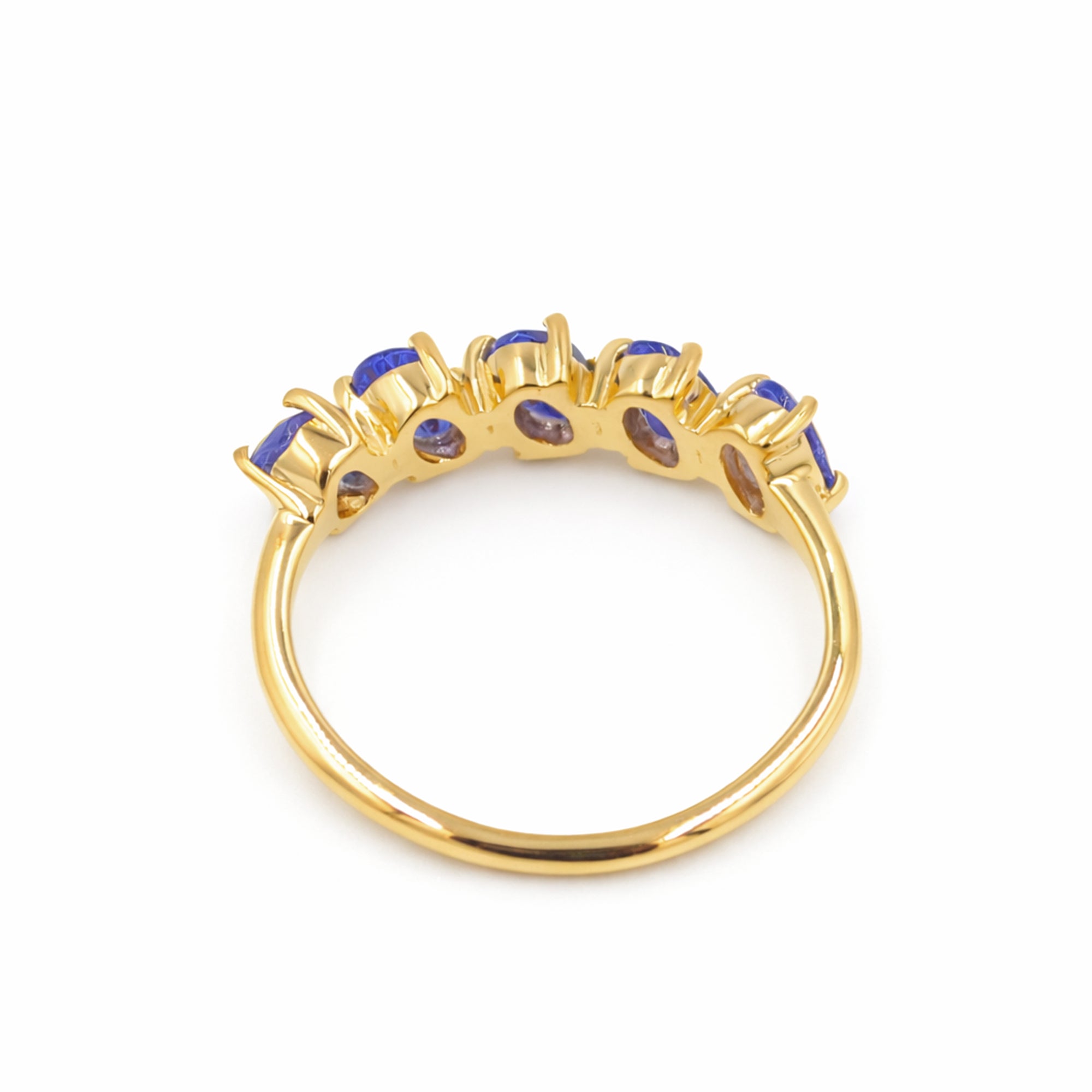 Five Pillars Tanzanite Oval Ring in 925 Silver