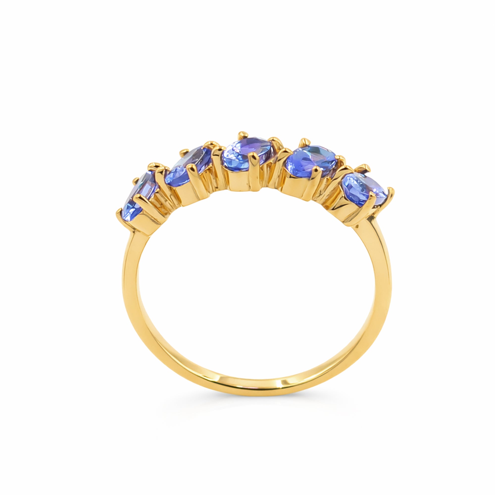 Five Pillars Tanzanite Oval Ring in 925 Silver