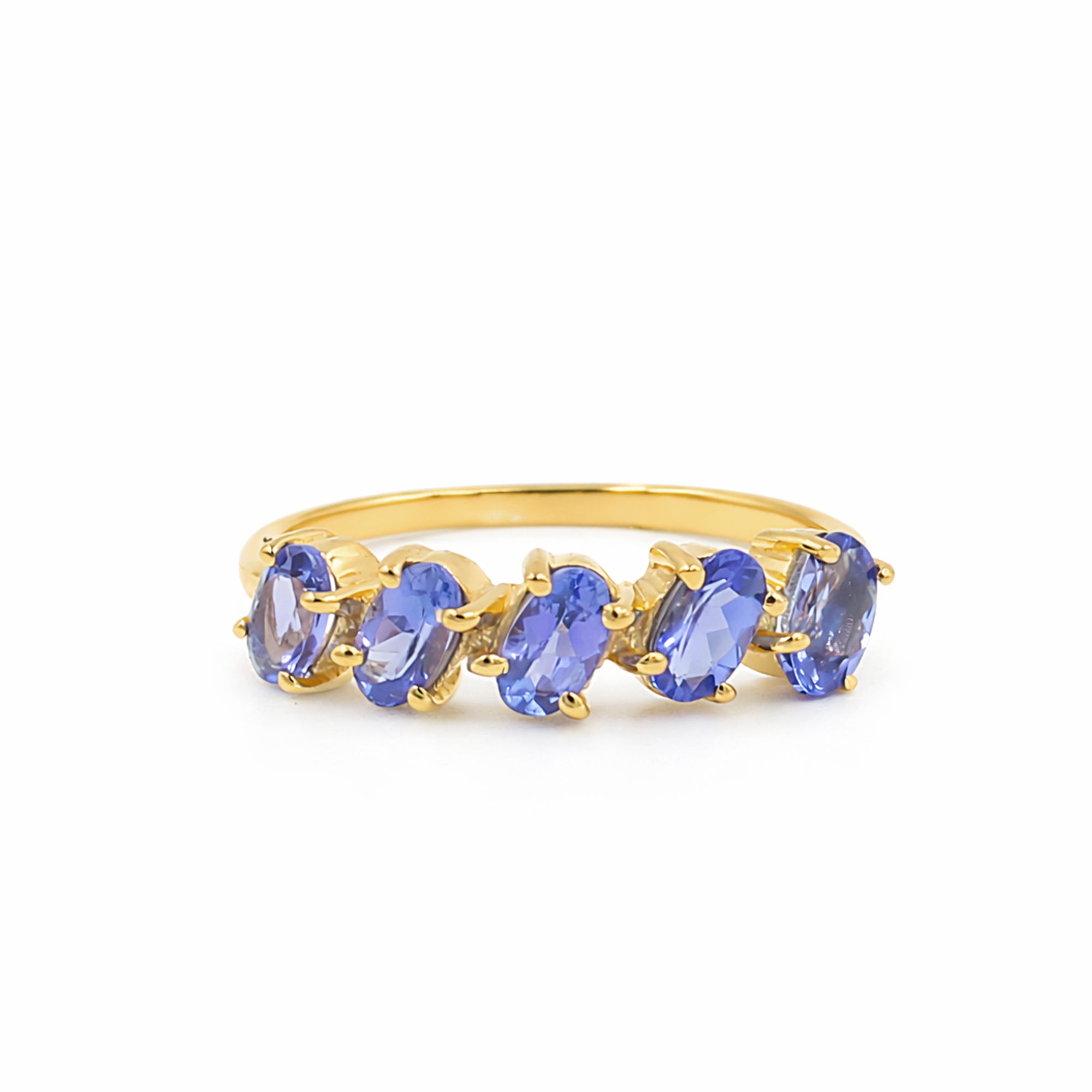 Five Pillars Tanzanite Oval Ring in 925 Silver