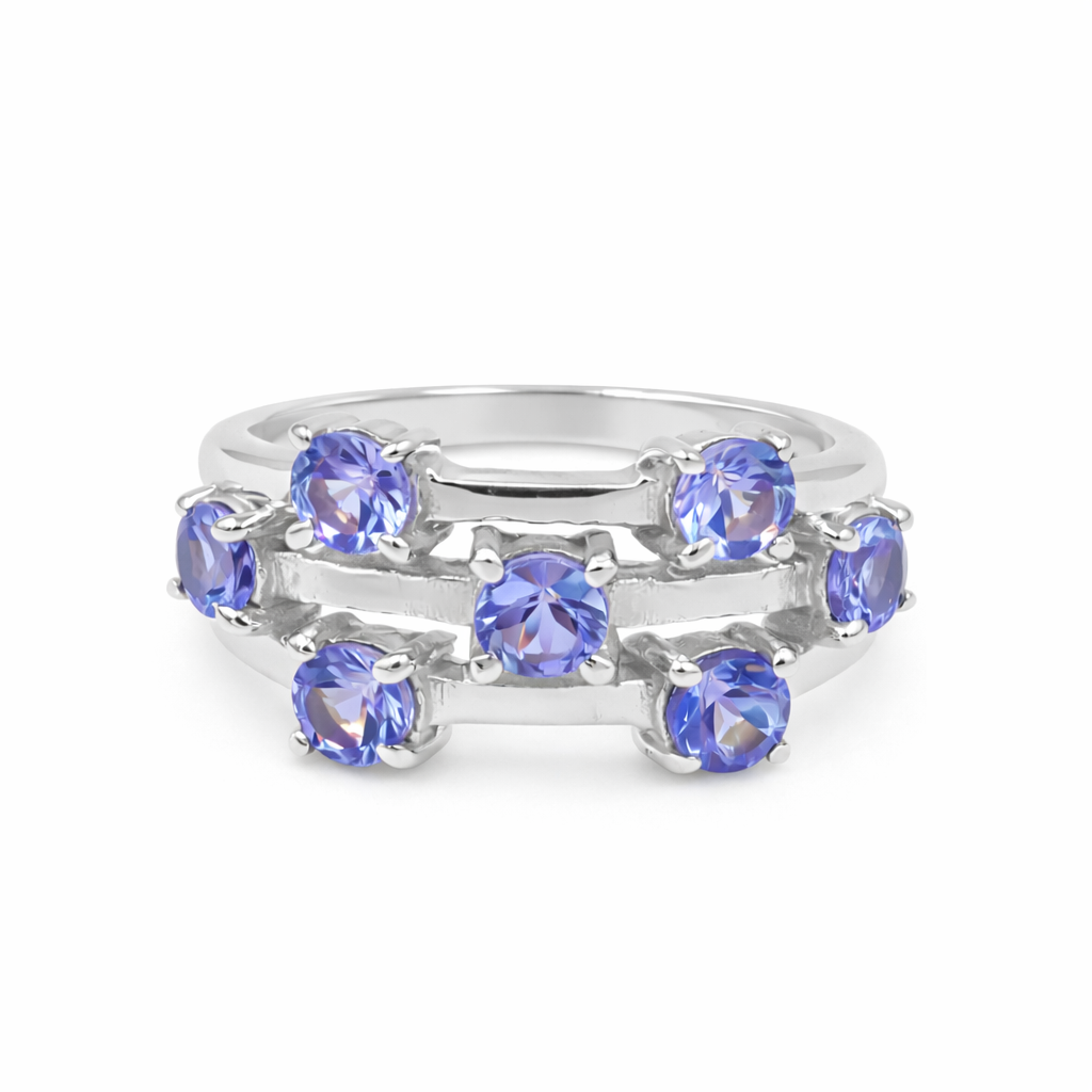 Blue Seven Star Universe 3 Layer Brand Tanzanite Ring