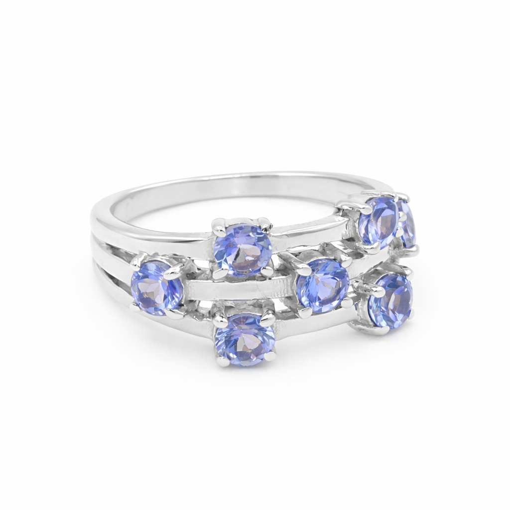 Blue Seven Star Universe 3 Layer Brand Tanzanite Ring