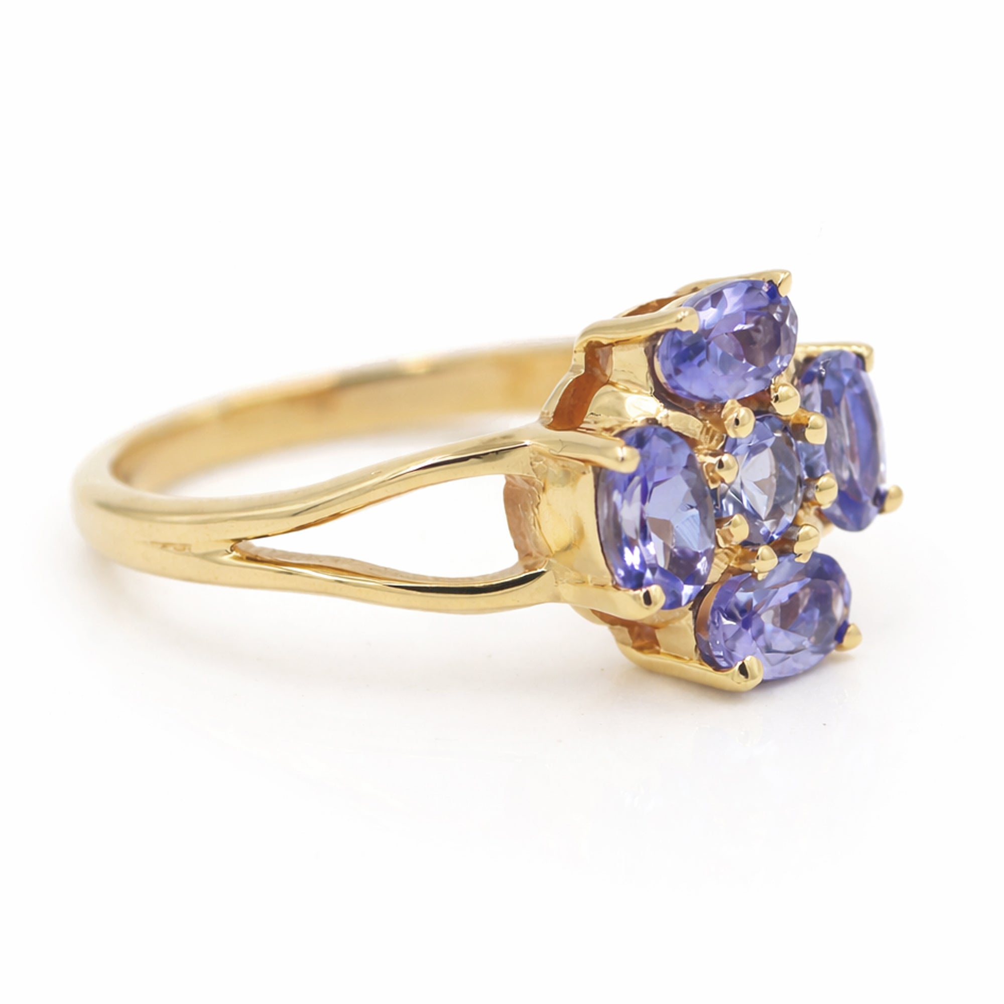 Lungwort Blue Flower Tanzanite Ring in 925 Sterling Silver
