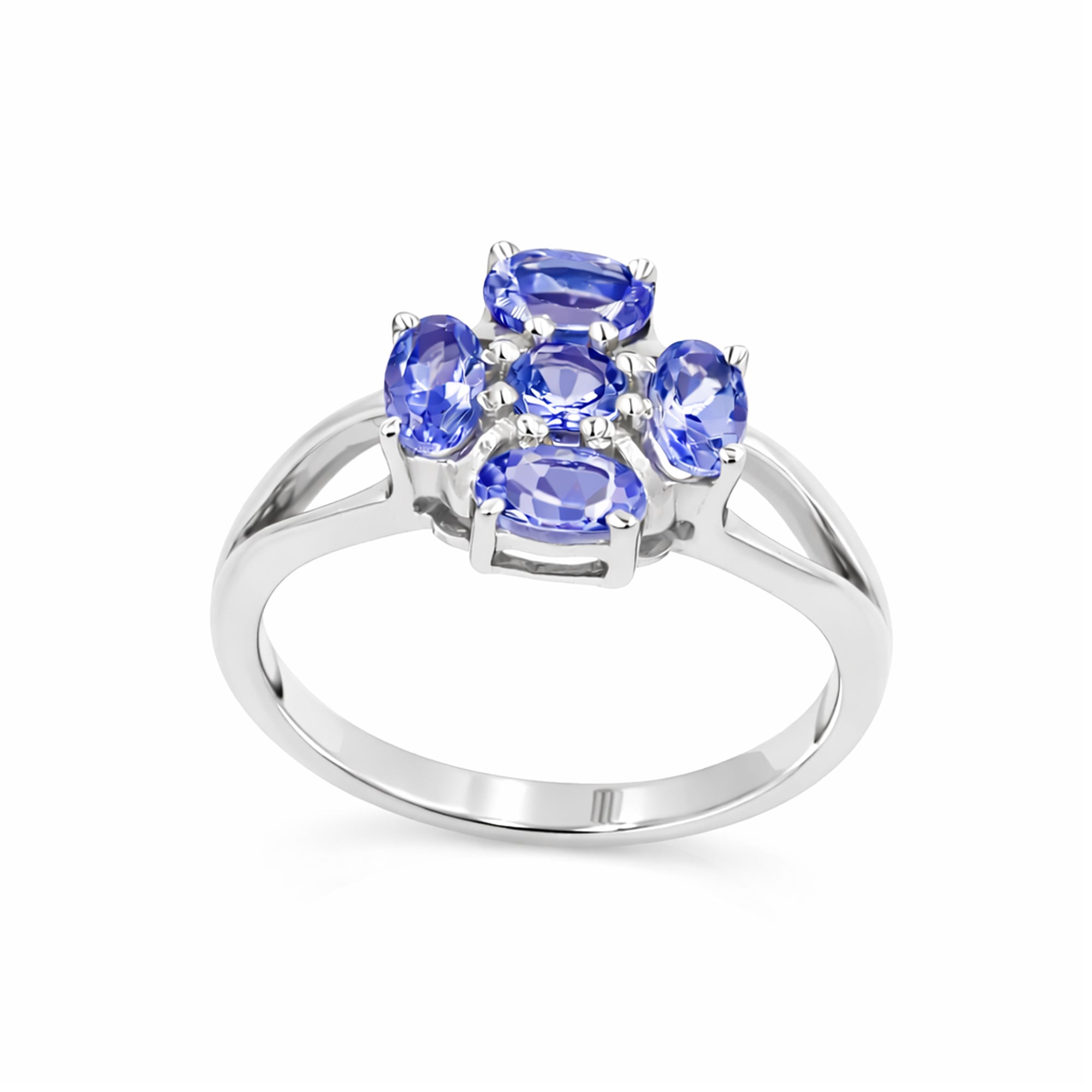 Lungwort Blue Flower Tanzanite Ring in 925 Sterling Silver