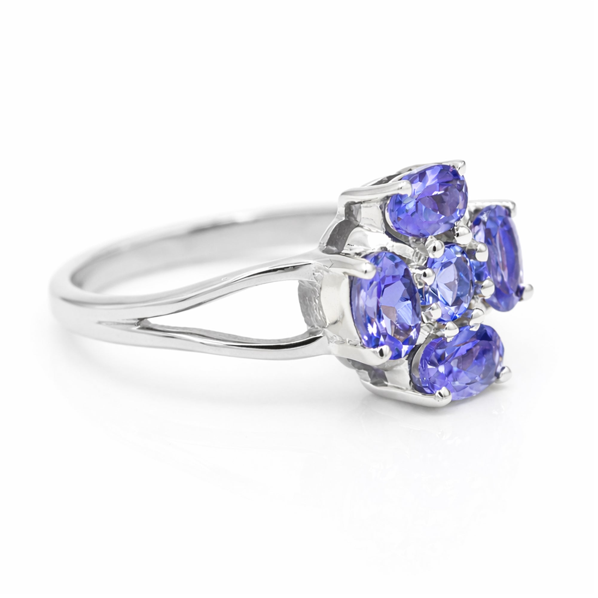 Lungwort Blue Flower Tanzanite Ring in 925 Sterling Silver