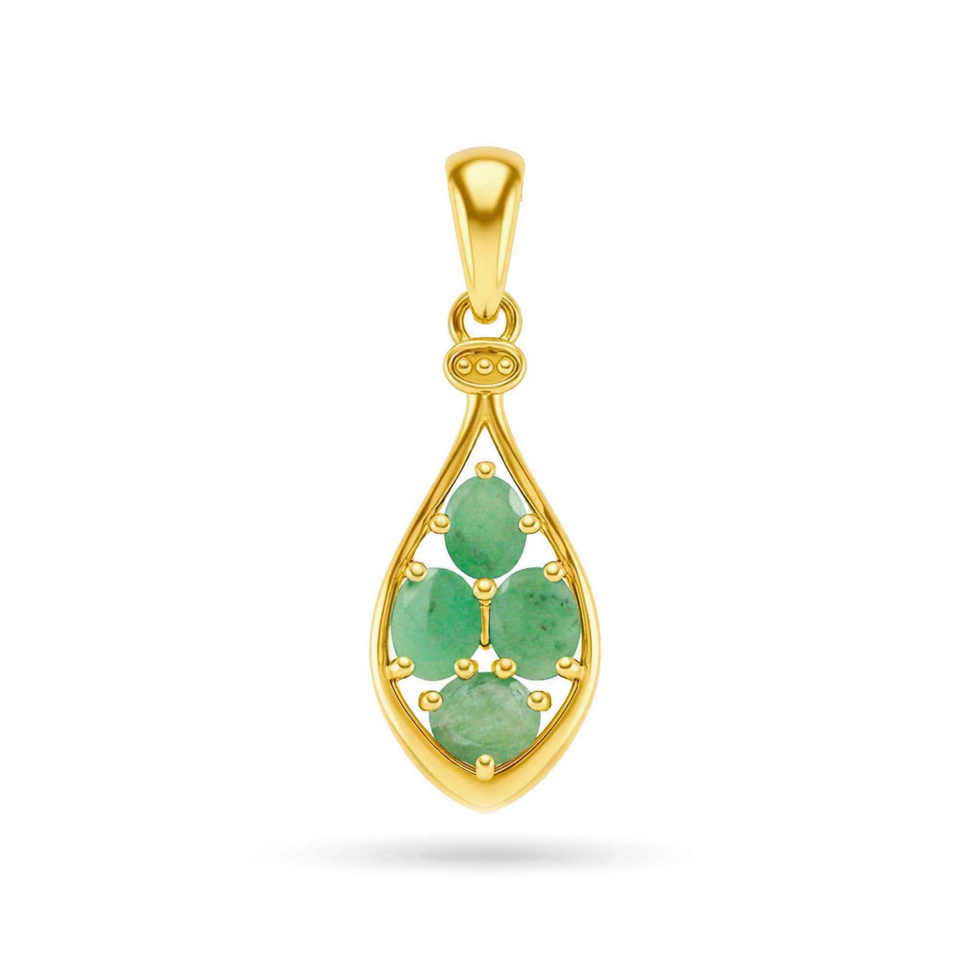 Emerald Oval Pendant with Prong Setting