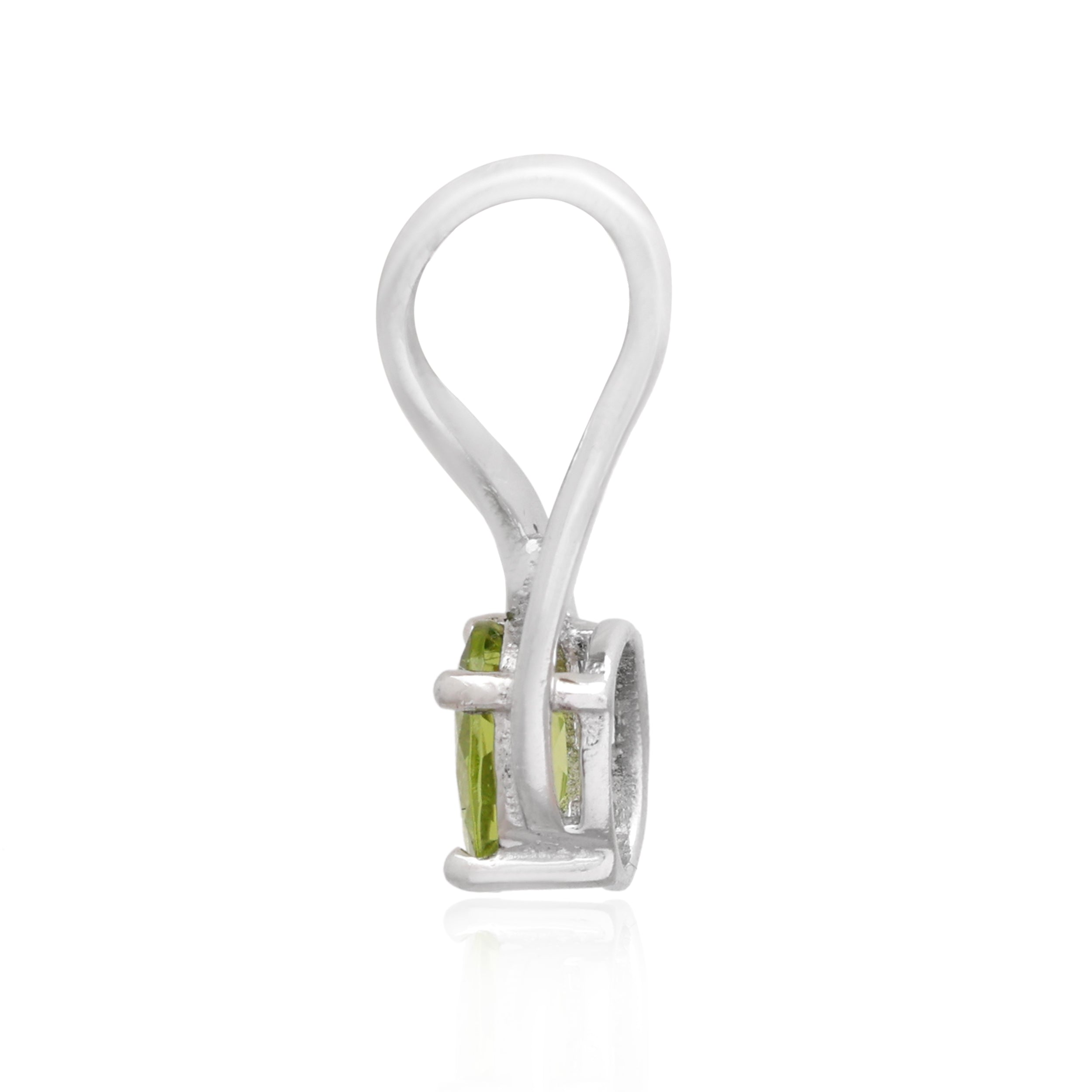 Peridot Oval Pendant with Prong Setting
