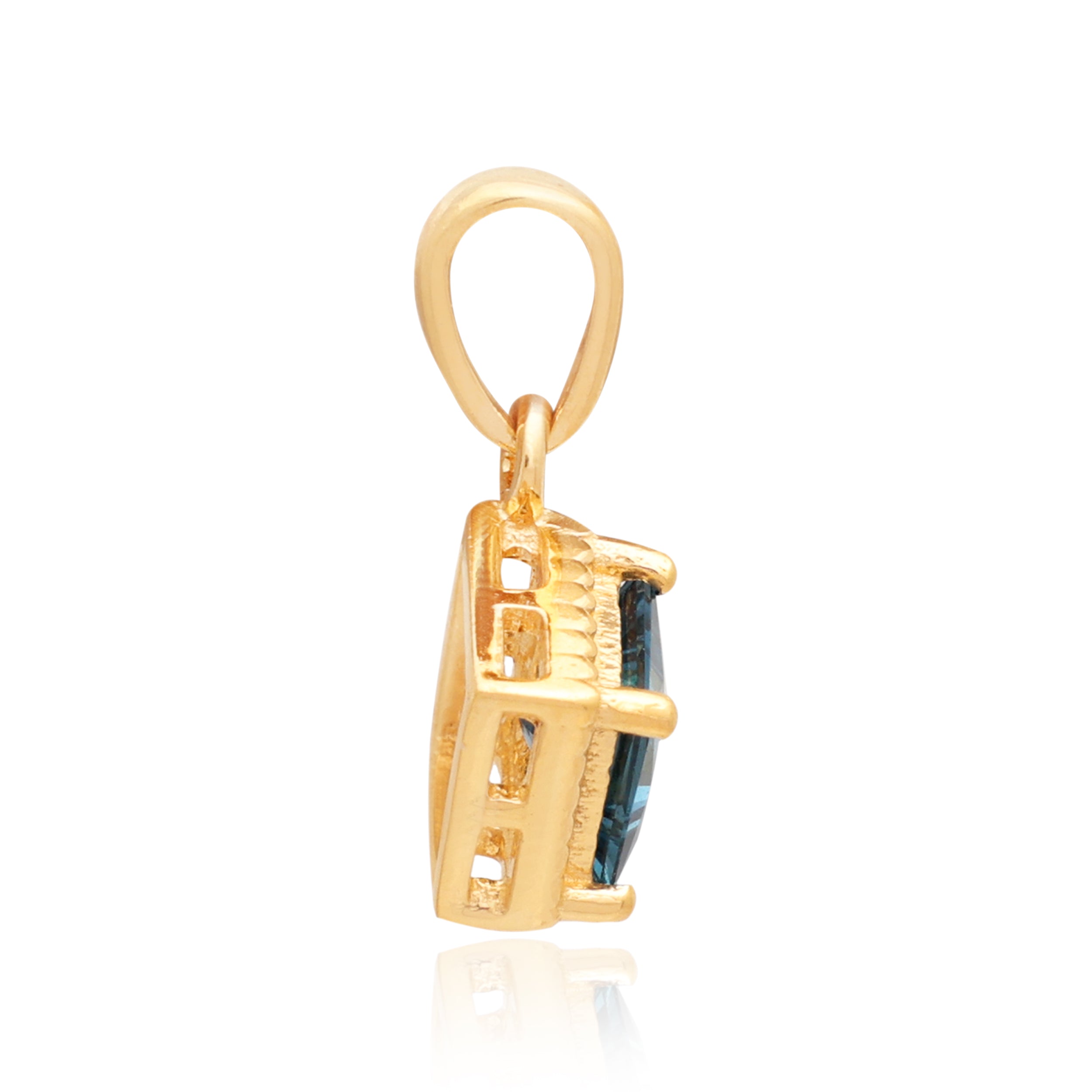 London Blue Topaz Square Pendant with Prong Setting