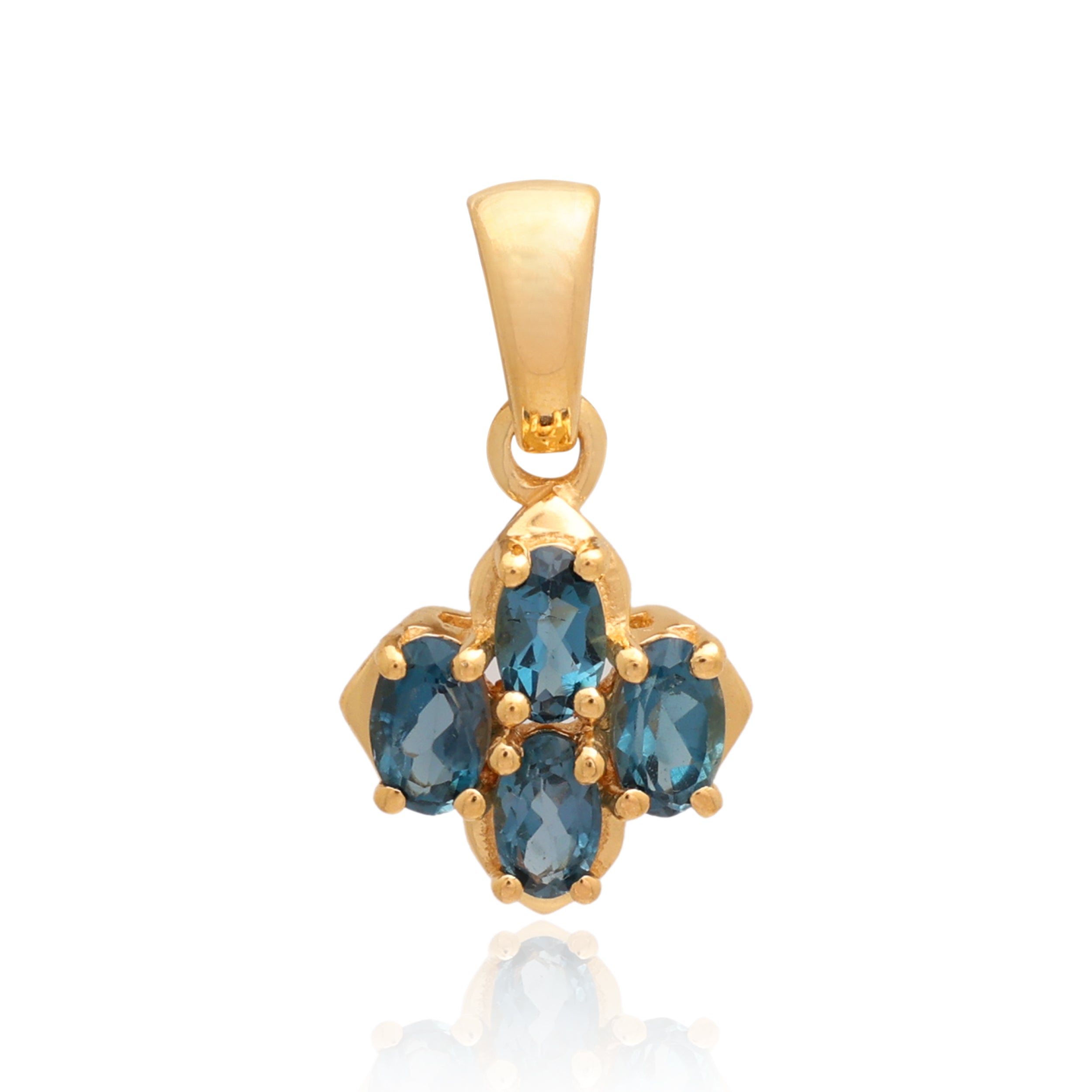 London Blue Topaz Oval Pendant with Prong Setting
