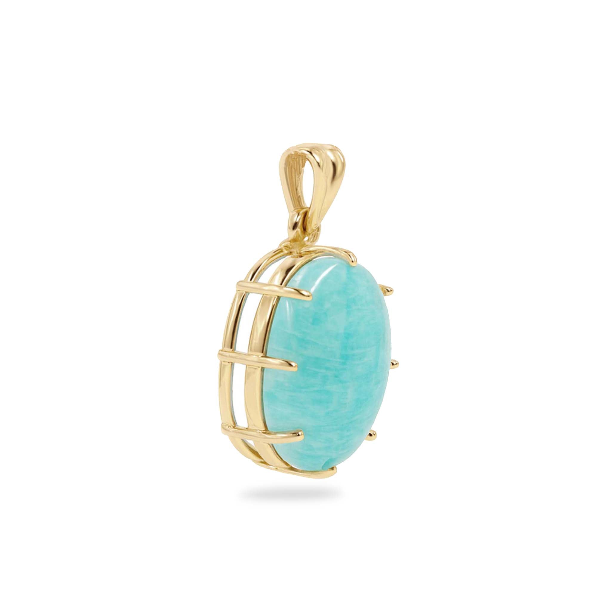 Amazonite Oval Pendant with Prong Setting