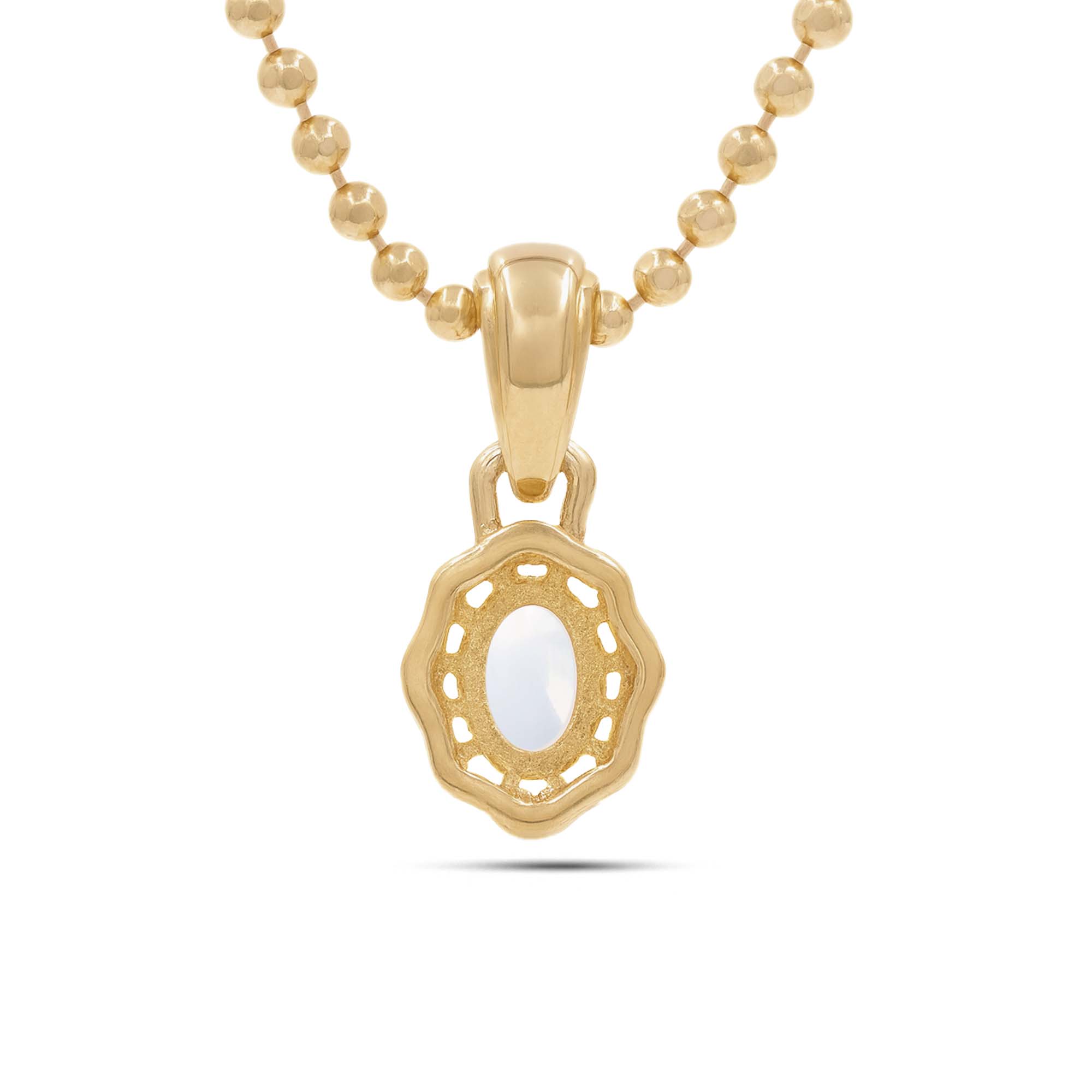 African moonstone Oval Pendant with Prong Setting