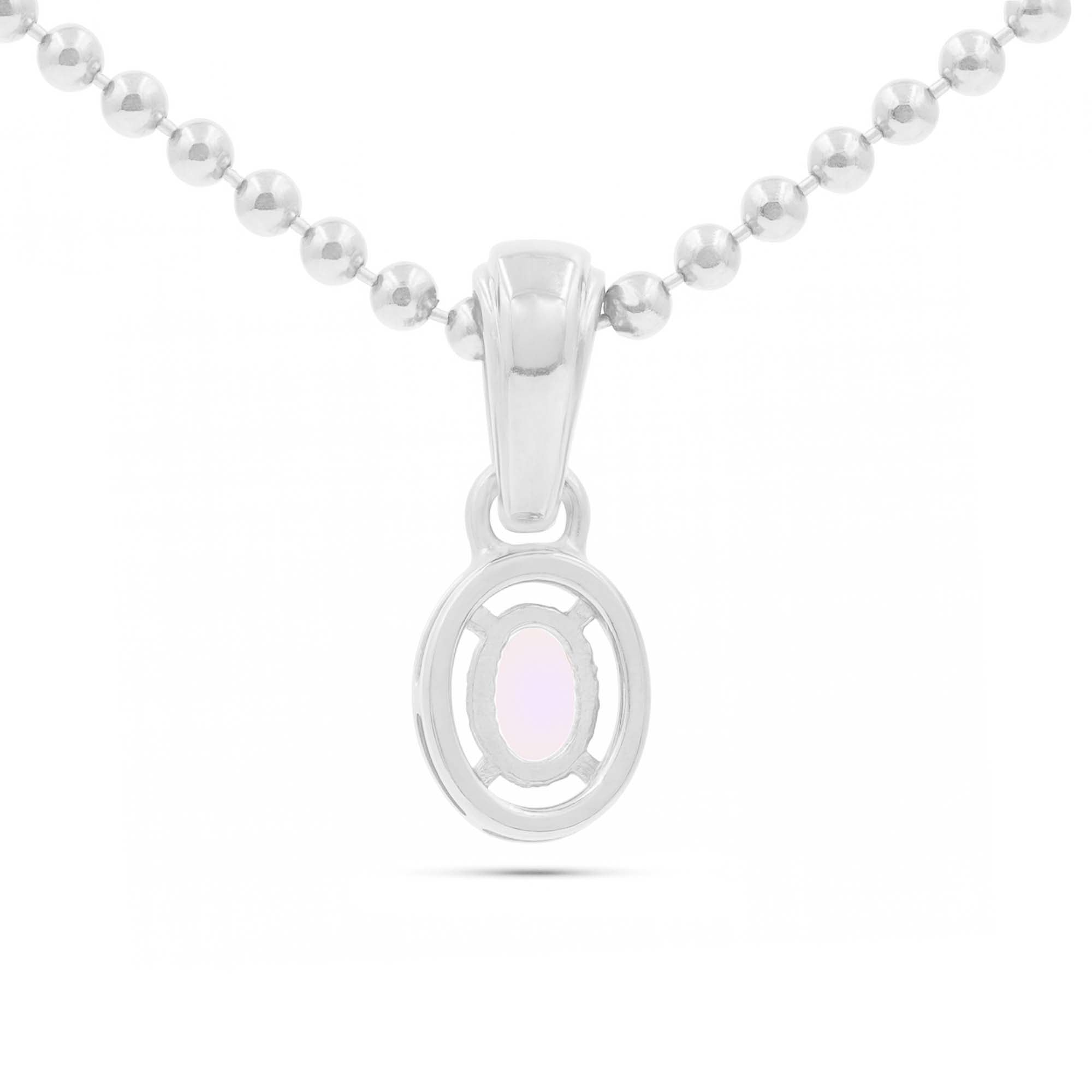 African moonstone Oval Pendant with Prong Setting