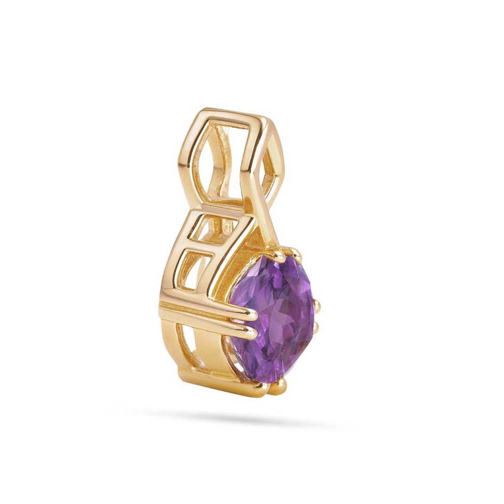 Amethyst cushion Pendant with Prong Setting