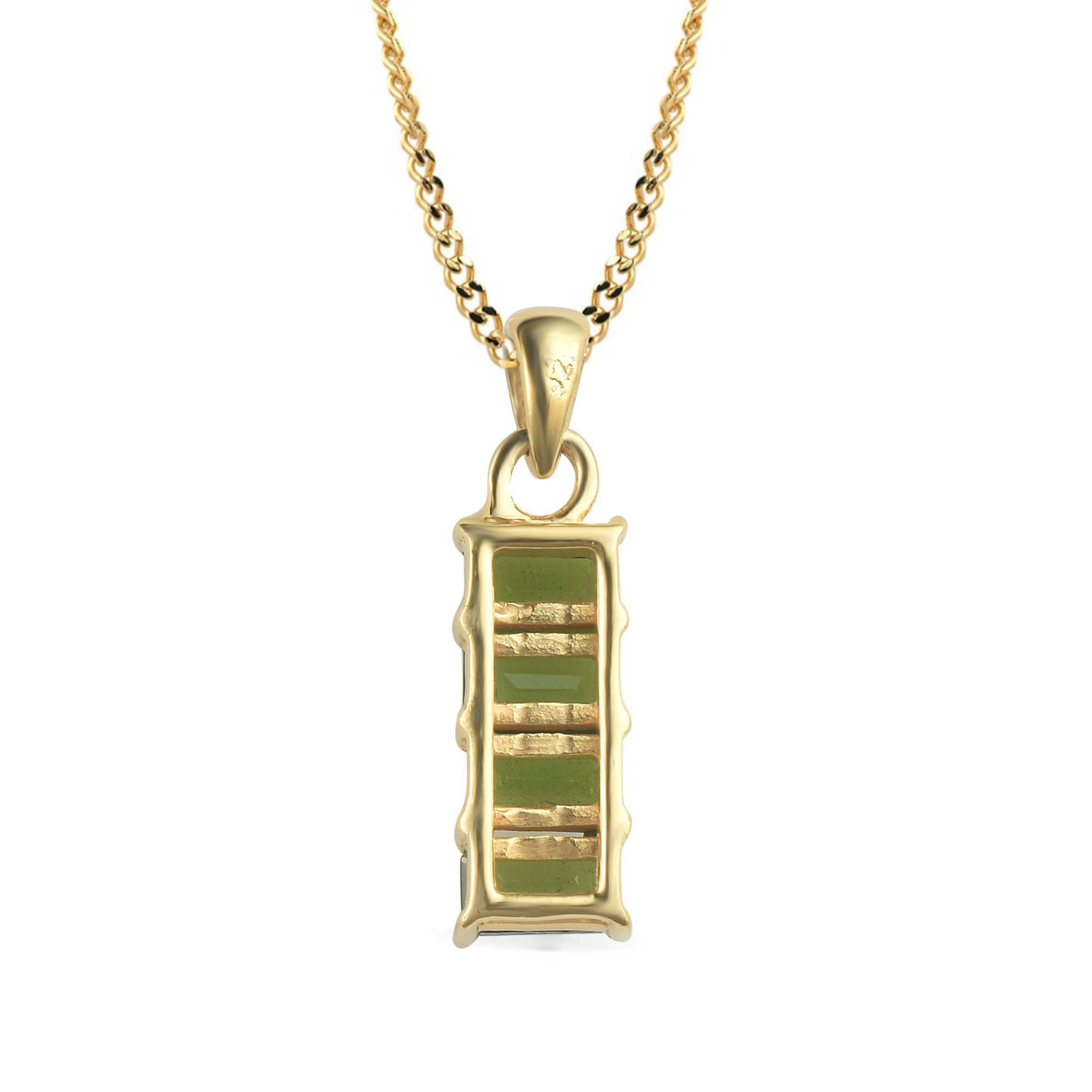Chrome Diopside Octagon Pendant with Prong Setting