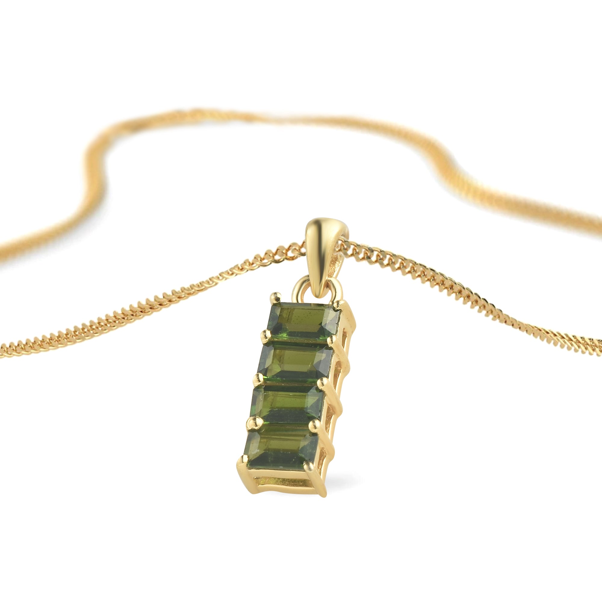 Chrome Diopside Octagon Pendant with Prong Setting