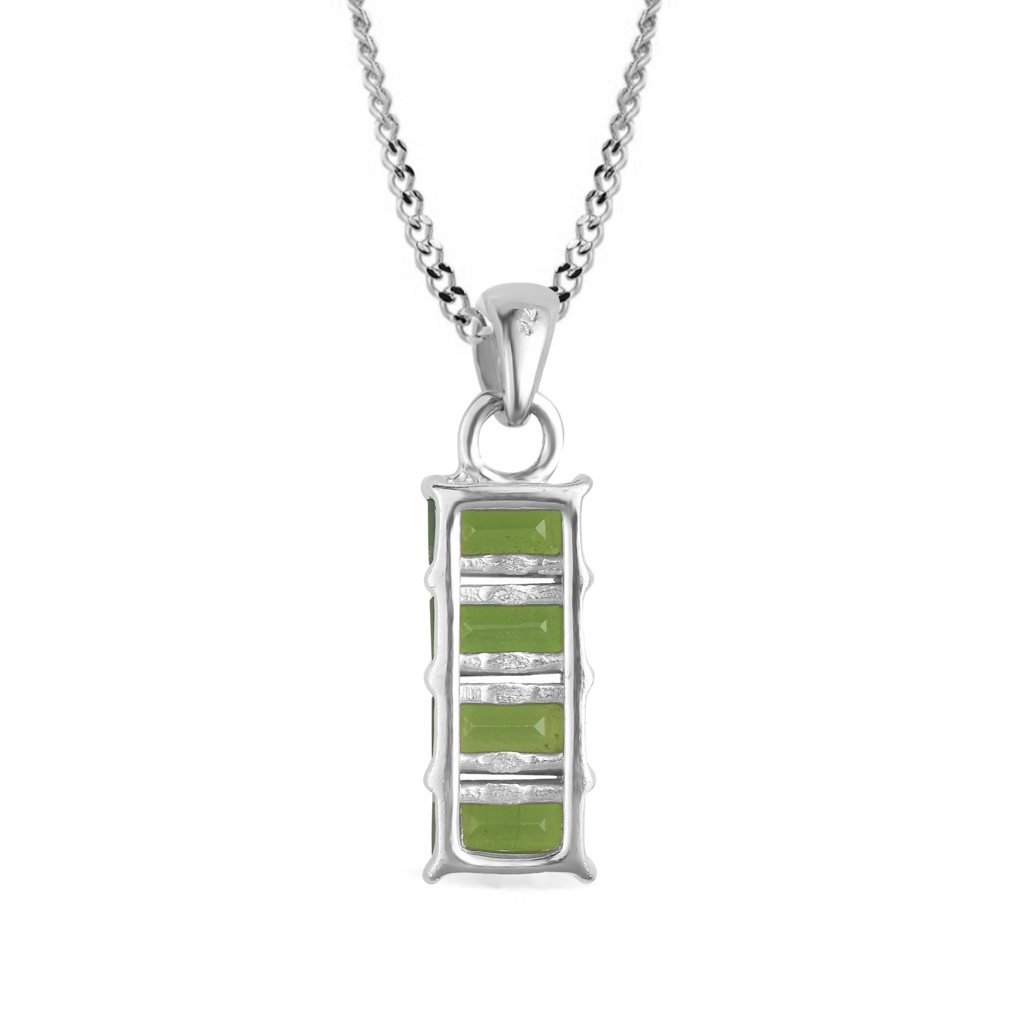 Chrome Diopside Octagon Pendant with Prong Setting