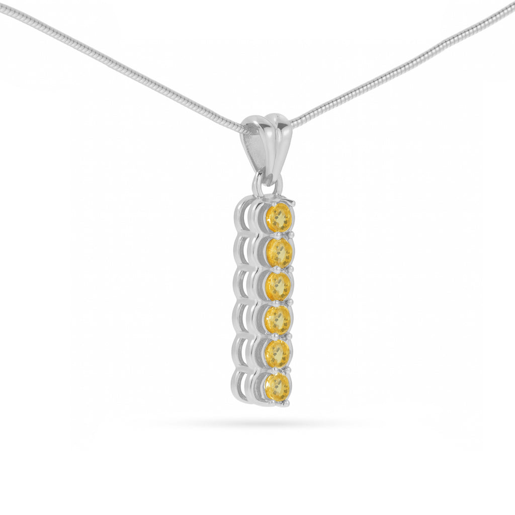 Citrine Round Pendant with Prong Setting