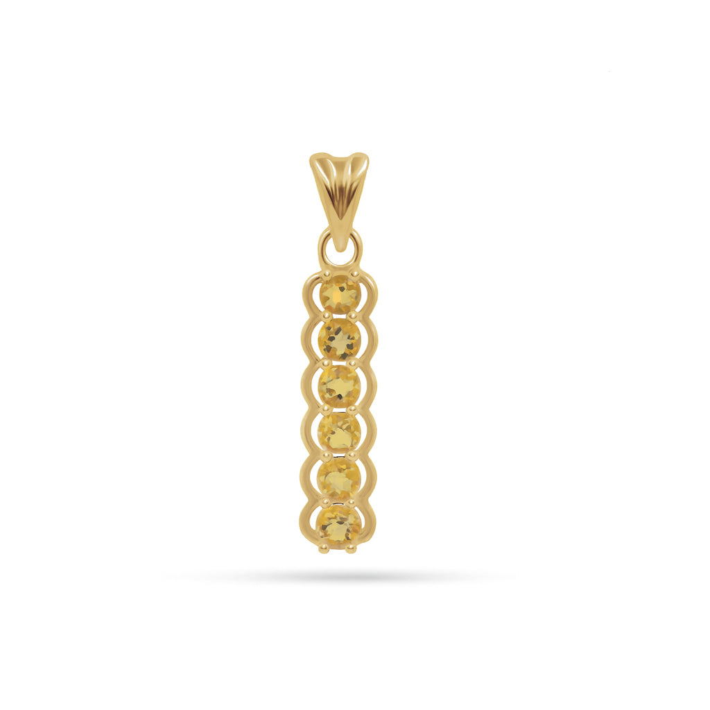 Citrine Round Pendant with Prong Setting