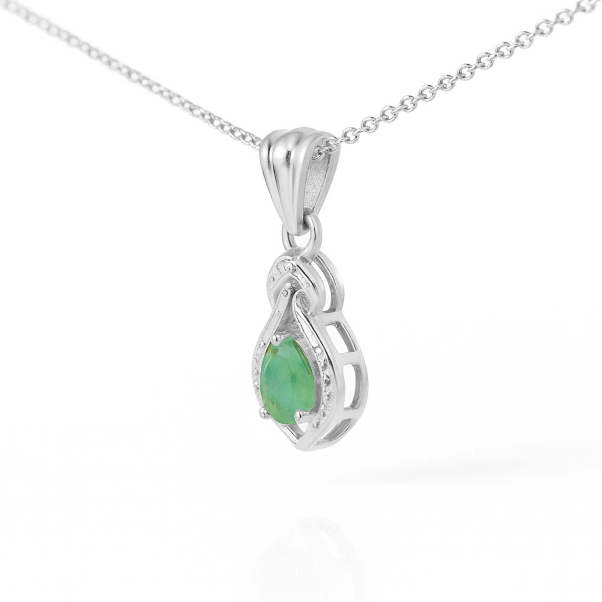 Emerald Pear Pendant with Prong Setting
