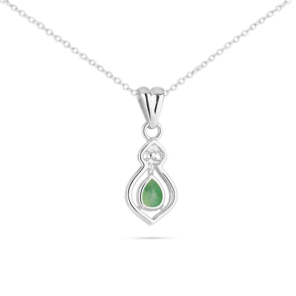 Emerald Pear Pendant with Prong Setting