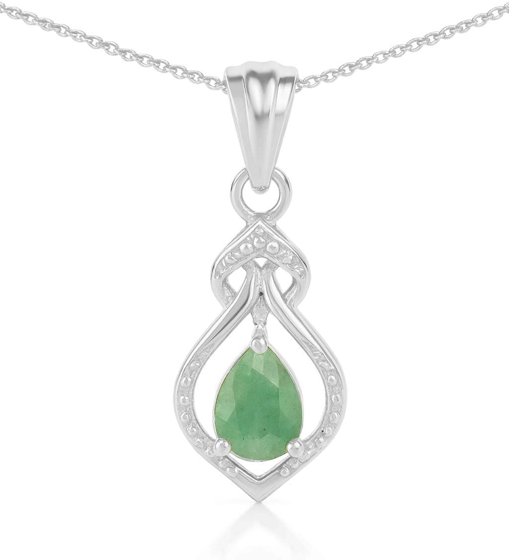 Emerald Pear Pendant with Prong Setting