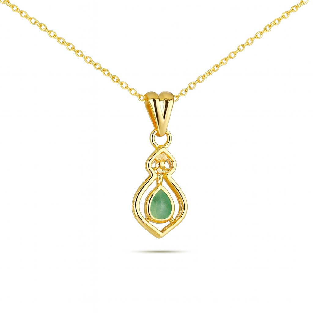 Emerald Pear Pendant with Prong Setting