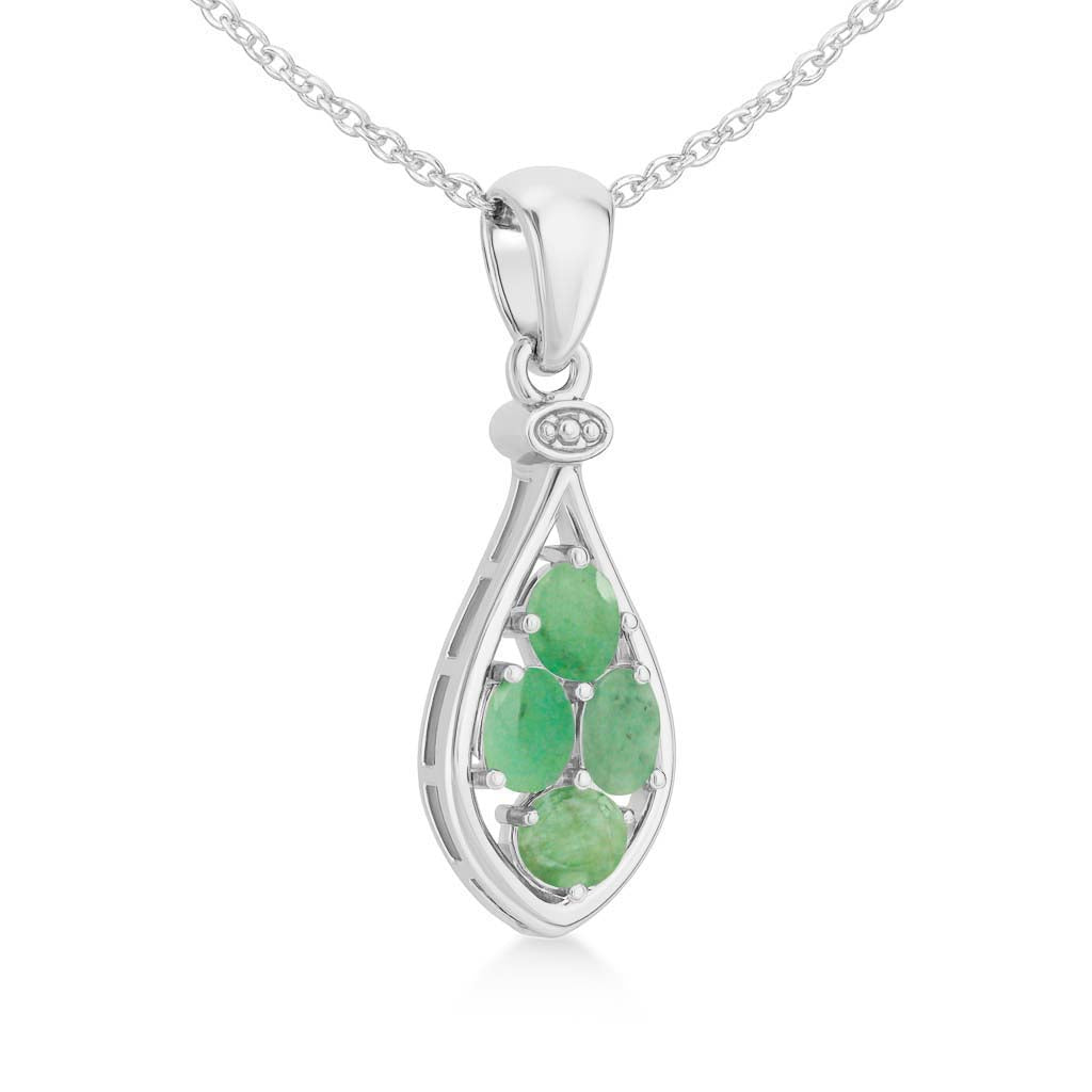 Emerald Oval Pendant with Prong Setting