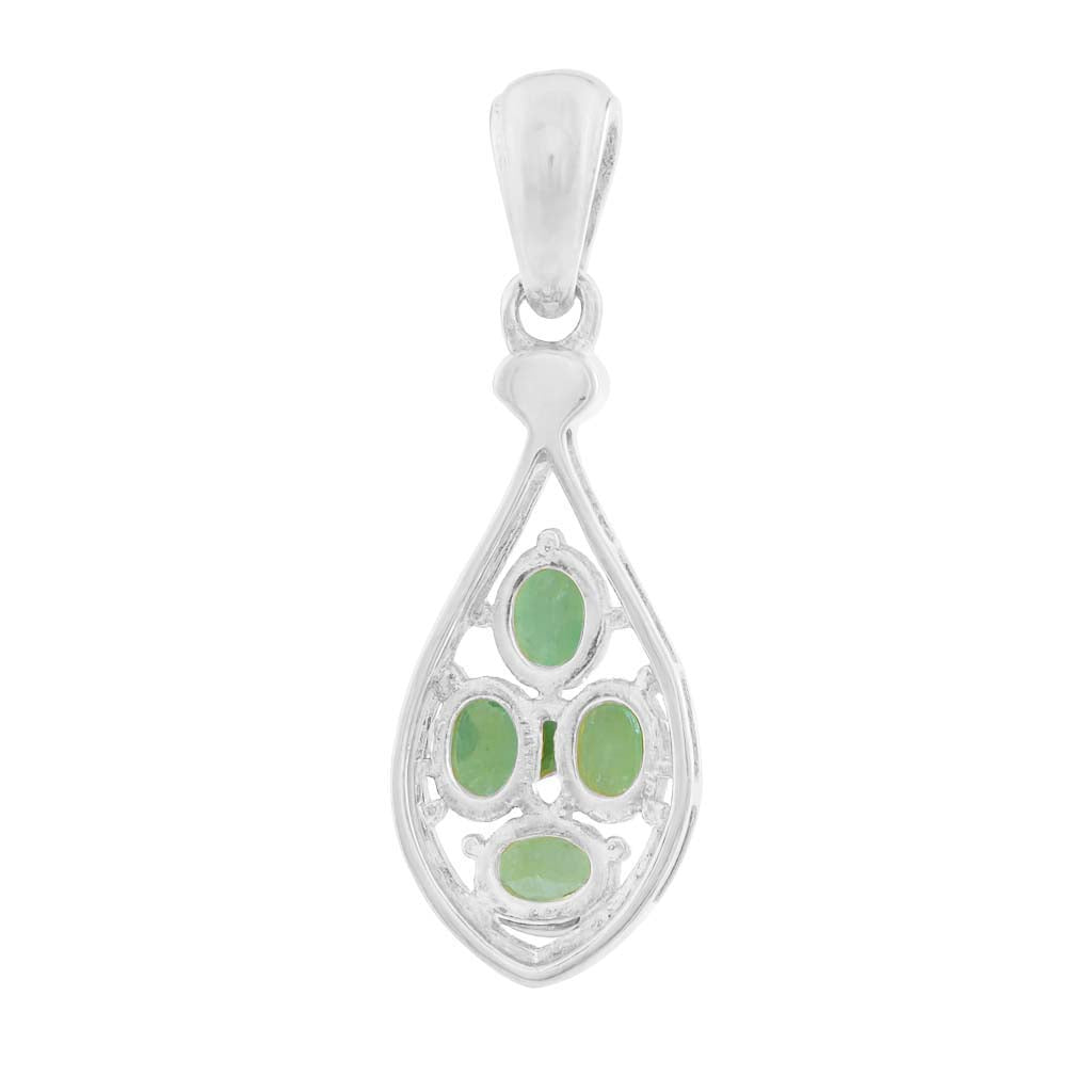 Emerald Oval Pendant with Prong Setting