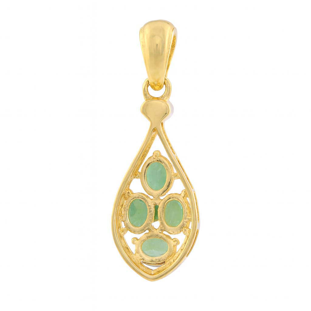 Emerald Oval Pendant with Prong Setting
