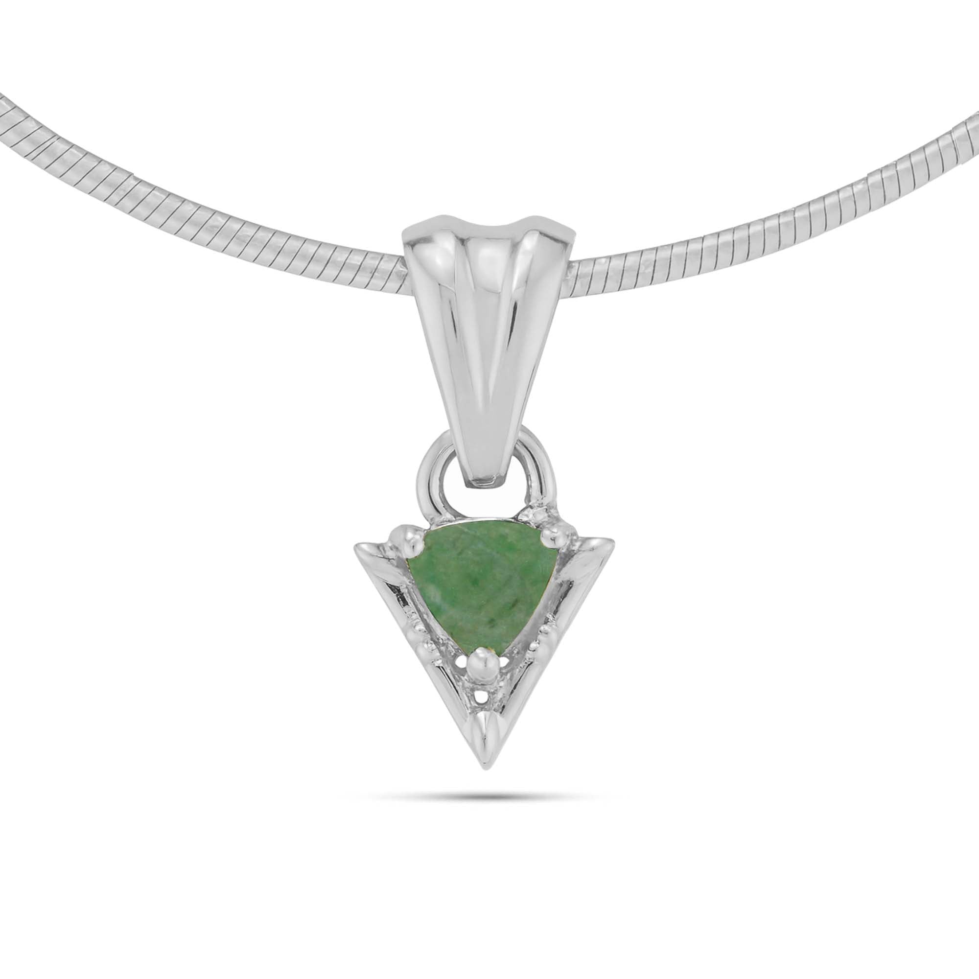 Emerald Pear Pendant with Prong Setting
