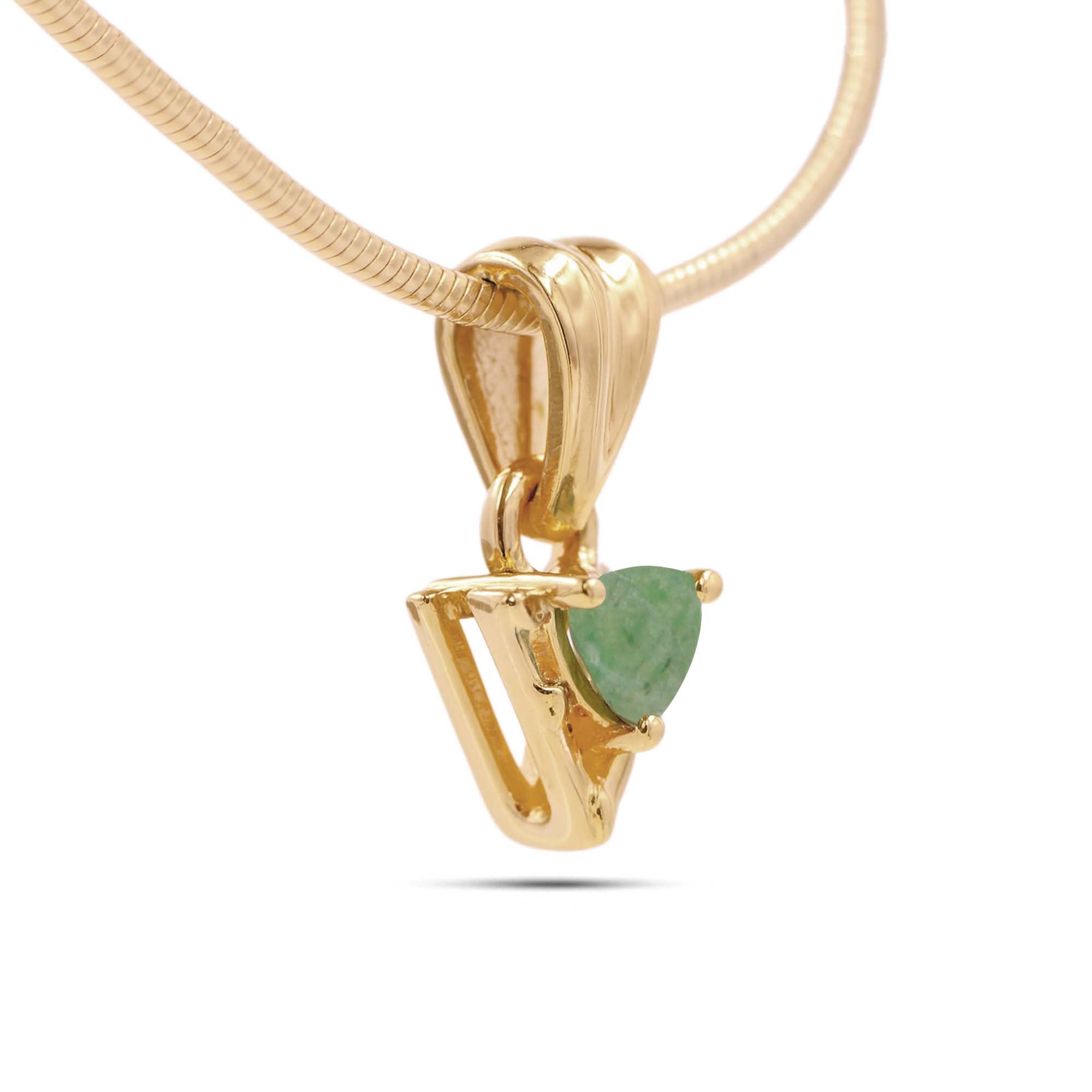 Emerald Pear Pendant with Prong Setting
