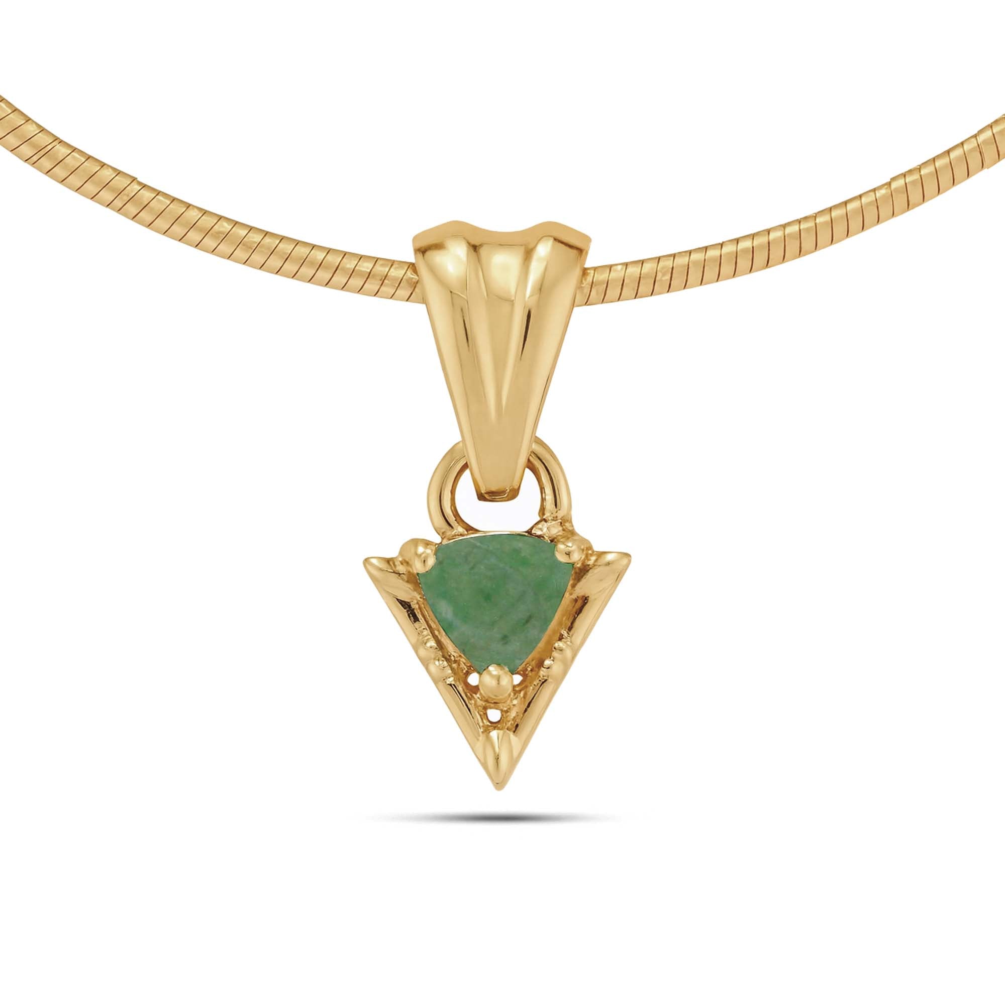 Emerald Pear Pendant with Prong Setting