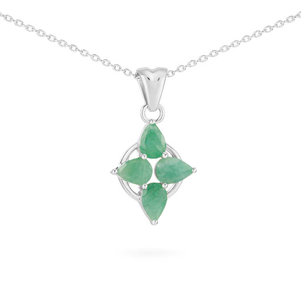 Emerald Pear Pendant with Prong Setting