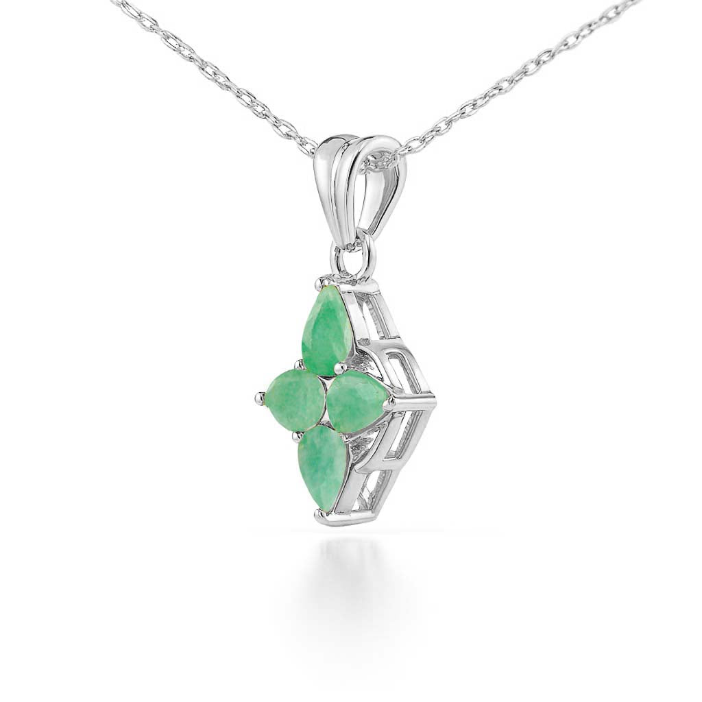 Emerald Pear Pendant with Prong Setting