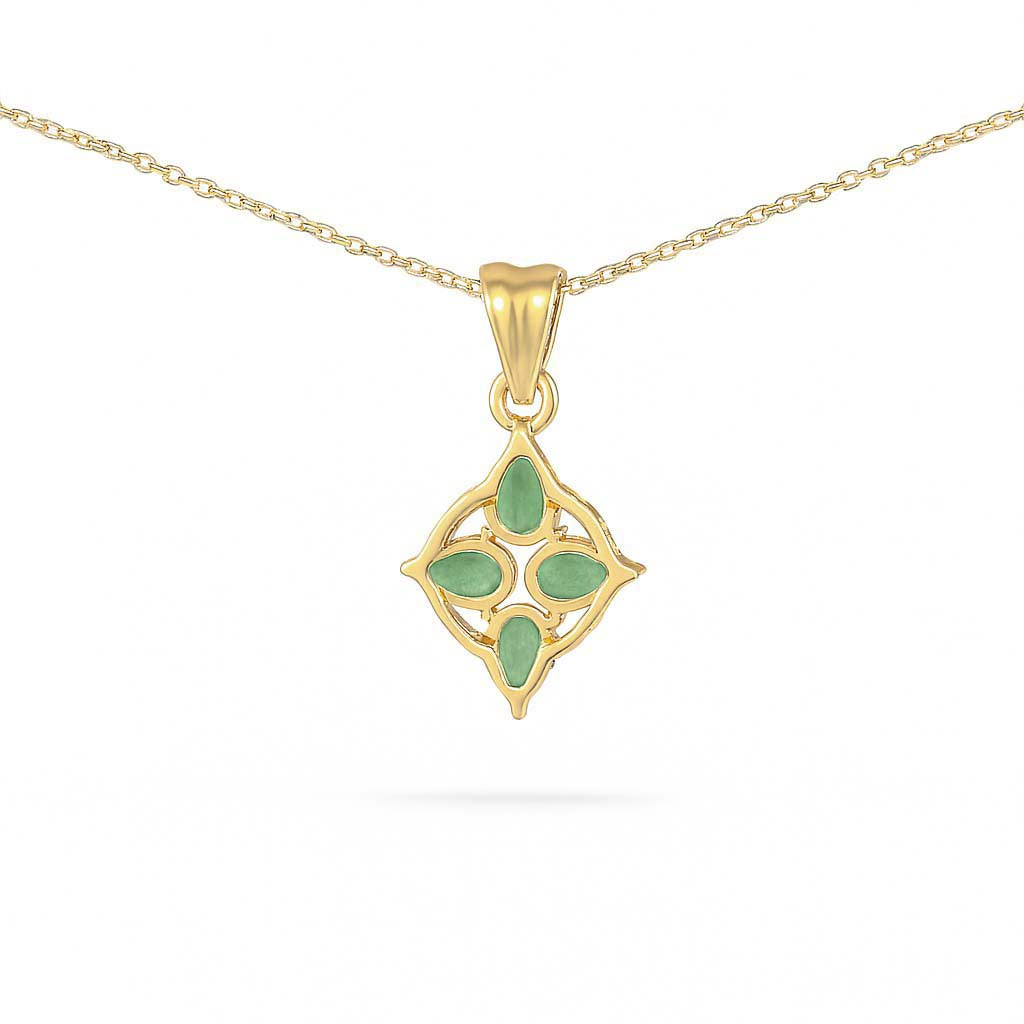 Emerald Pear Pendant with Prong Setting