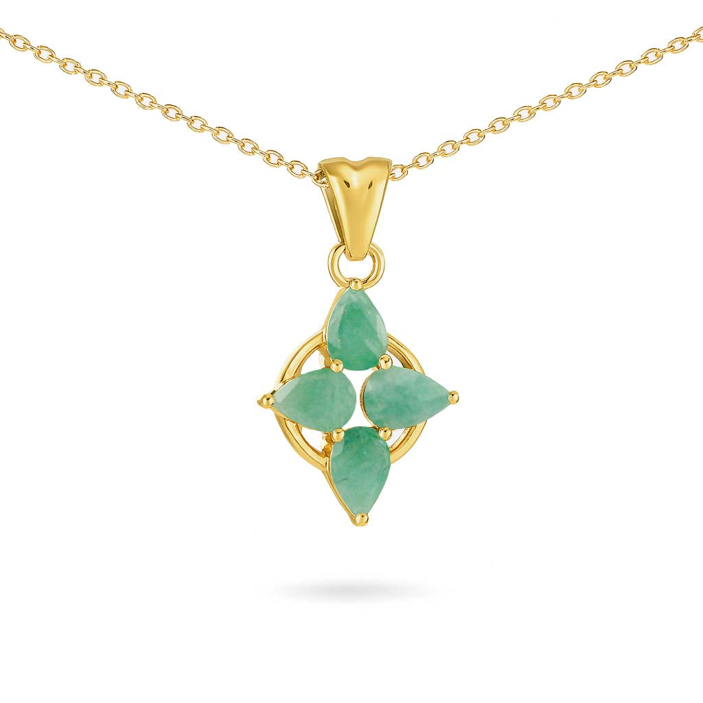 Emerald Pear Pendant with Prong Setting