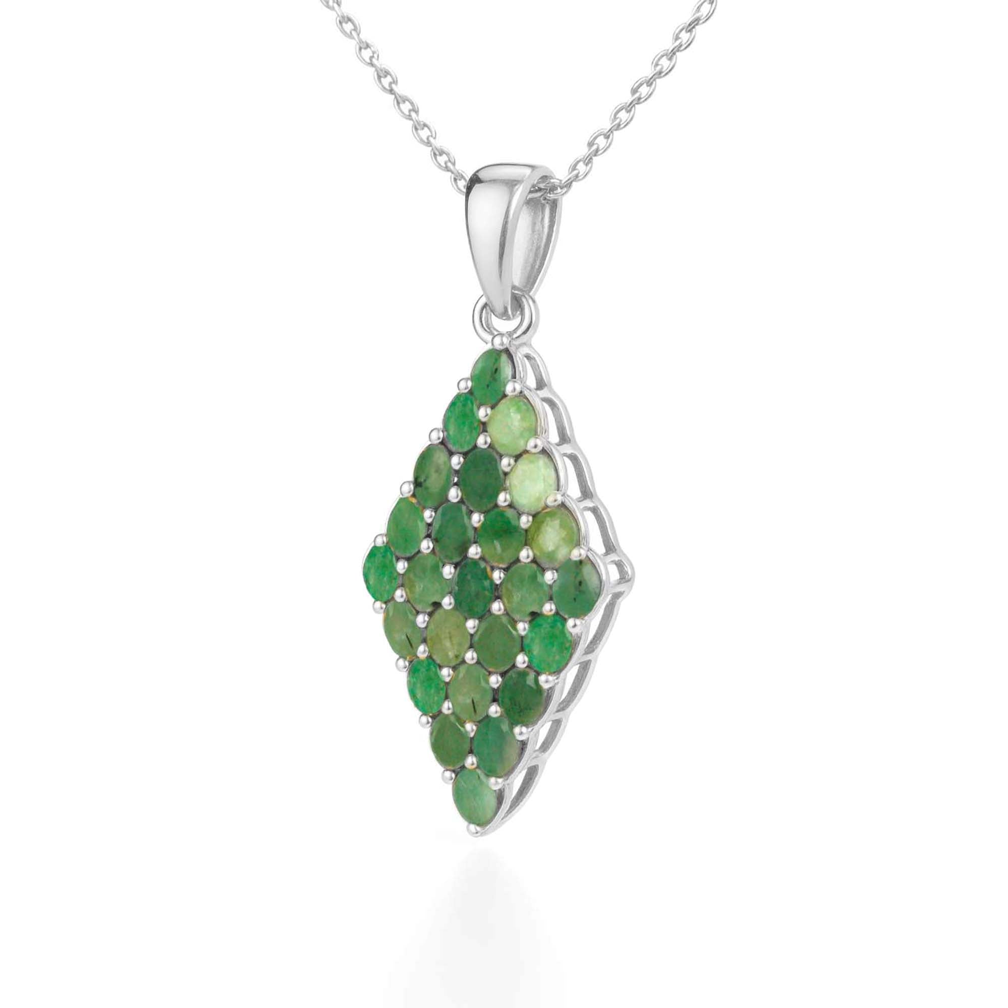 Emerald Oval Pendant with Prong Setting