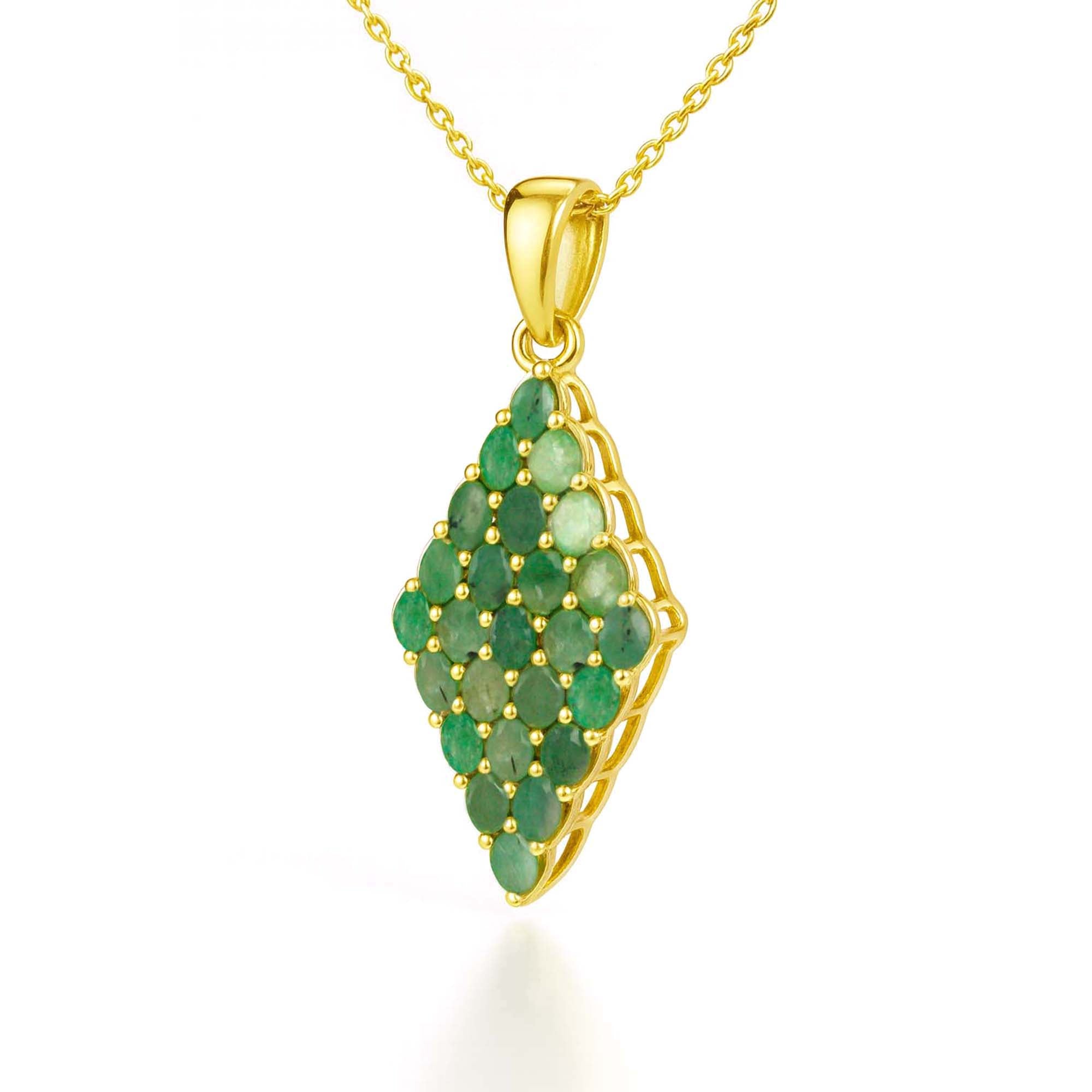 Emerald Oval Pendant with Prong Setting
