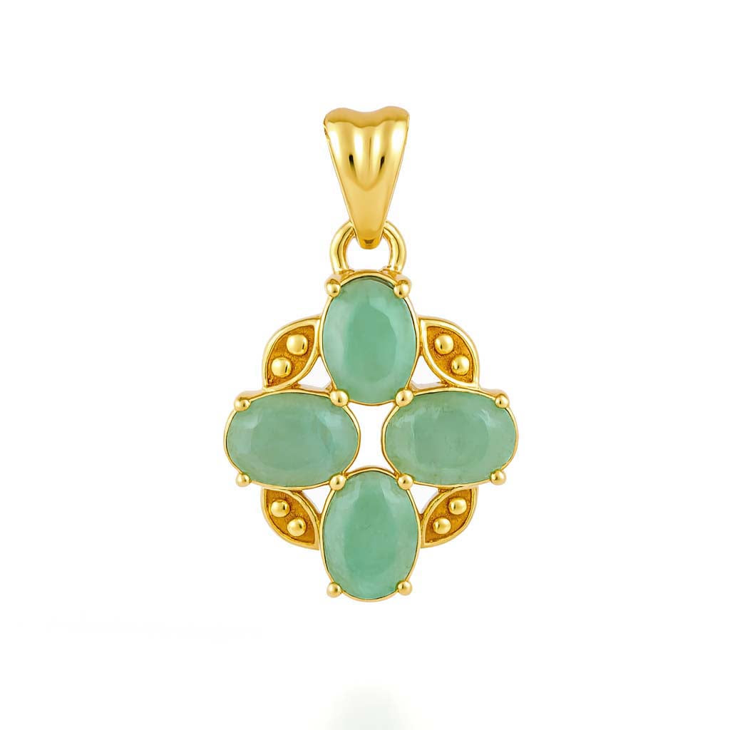 Emerald Oval Pendant with Prong Setting