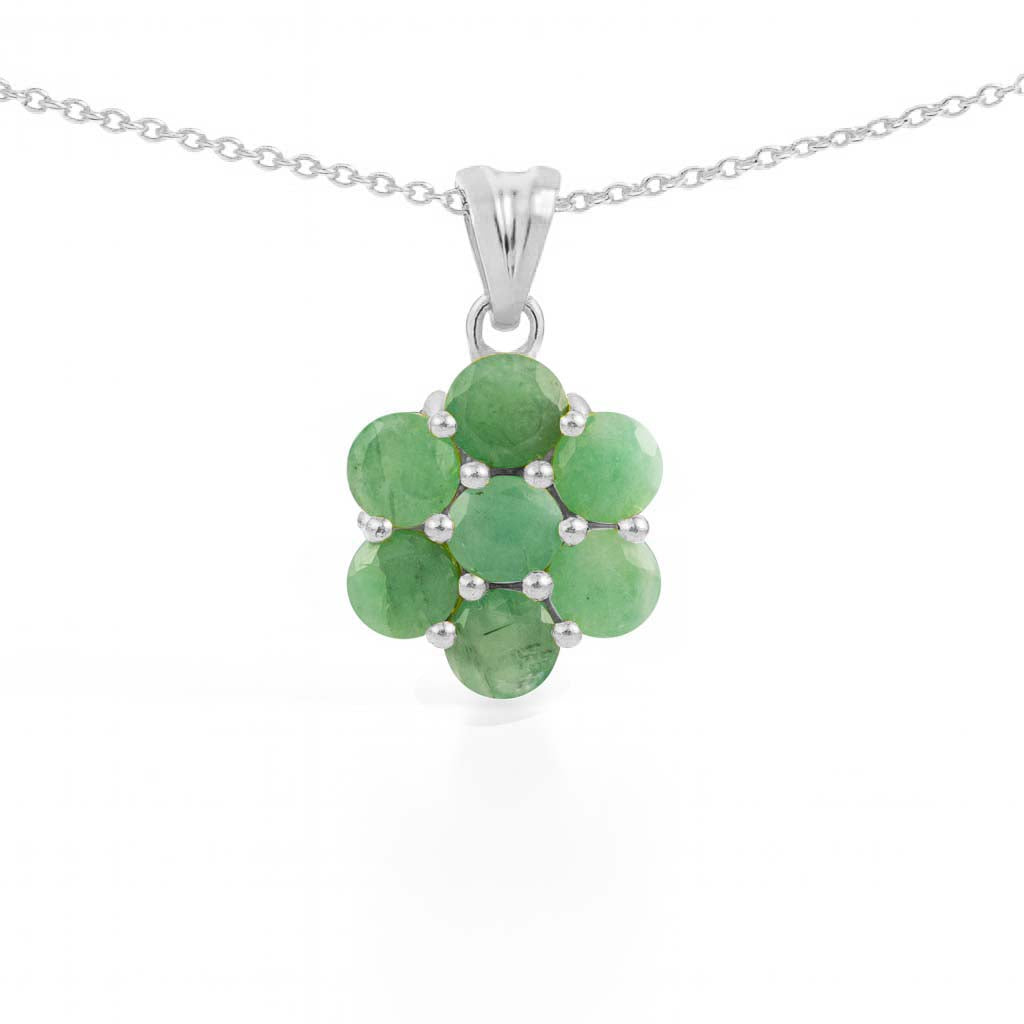 Emerald Round Pendant with Prong Setting