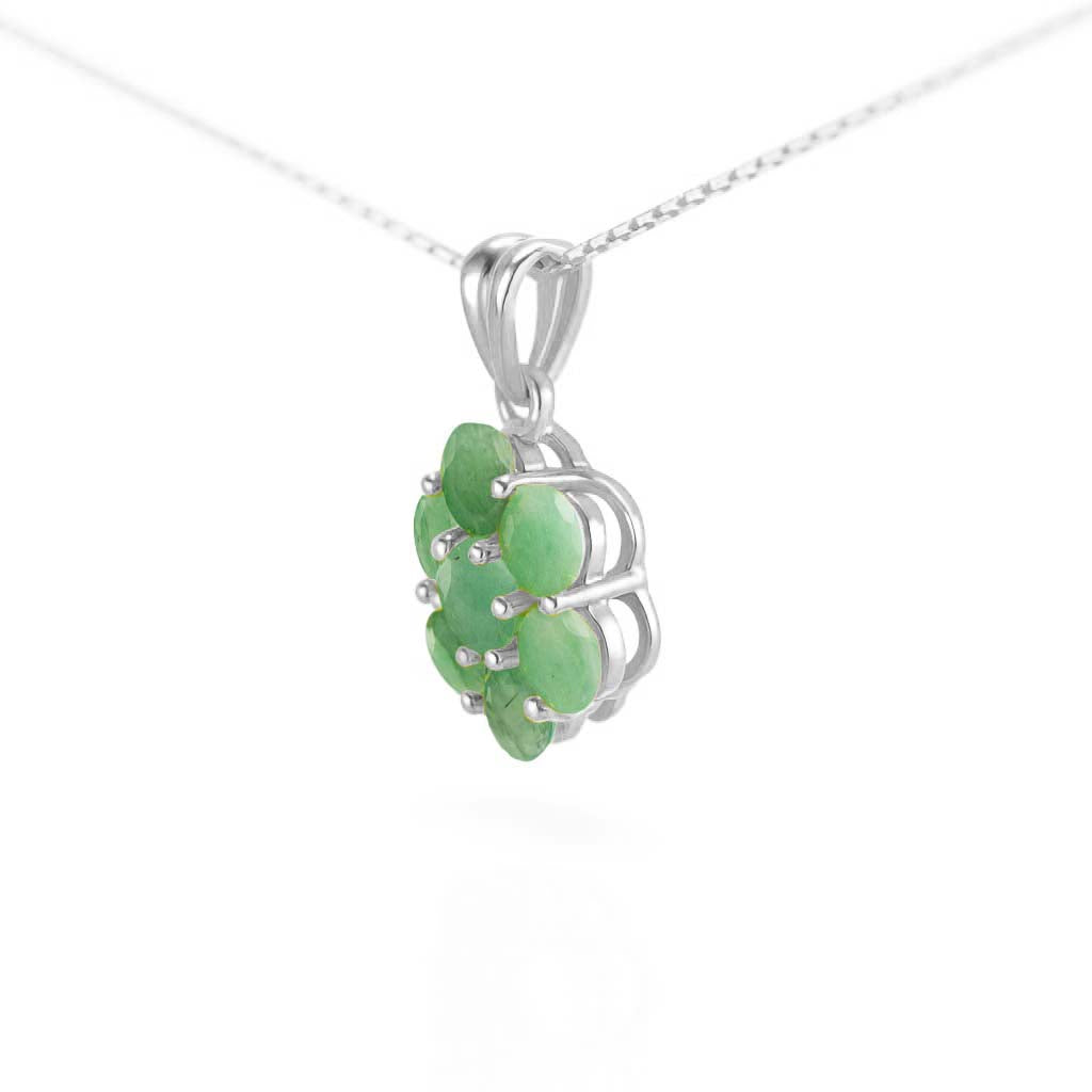 Emerald Round Pendant with Prong Setting