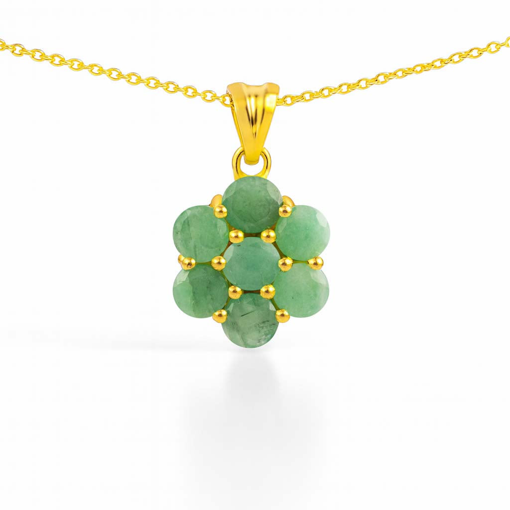 Emerald Round Pendant with Prong Setting