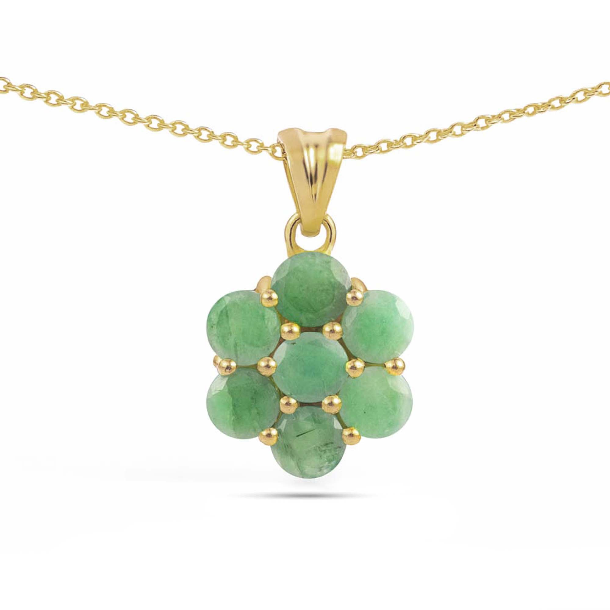 Emerald Round Pendant with Prong Setting