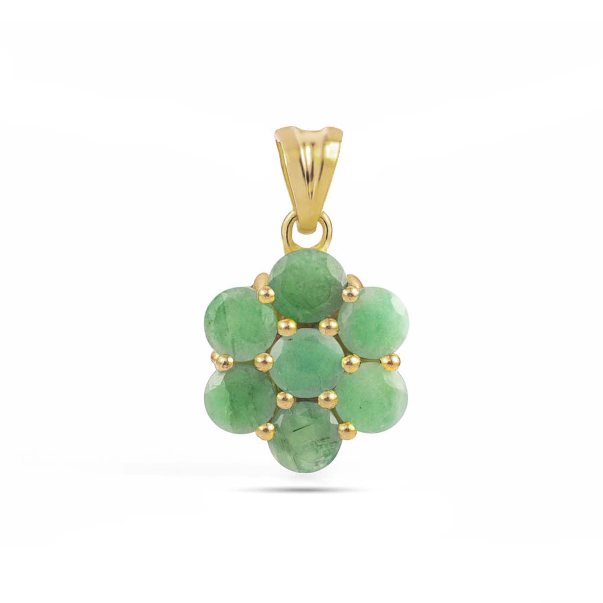 Emerald Round Pendant with Prong Setting
