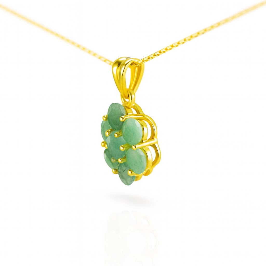 Emerald Round Pendant with Prong Setting